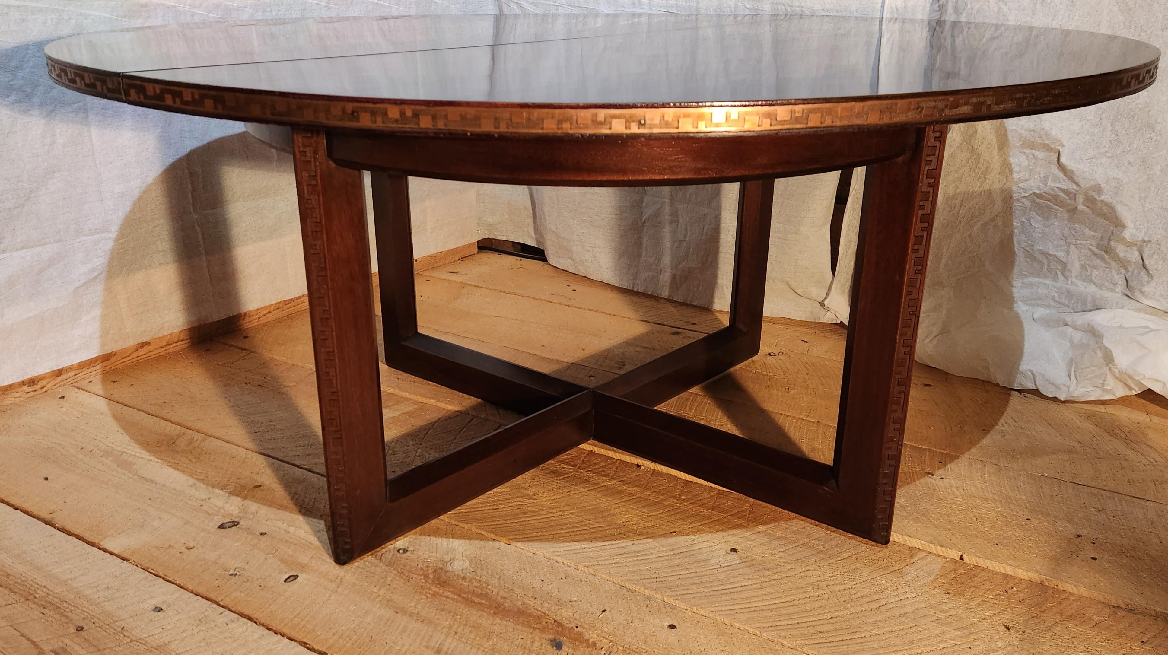 Mid-Century Modern Frank Lloyd Wright Mahogany Game Table Risers Heritage Henredon Taliesin 1955