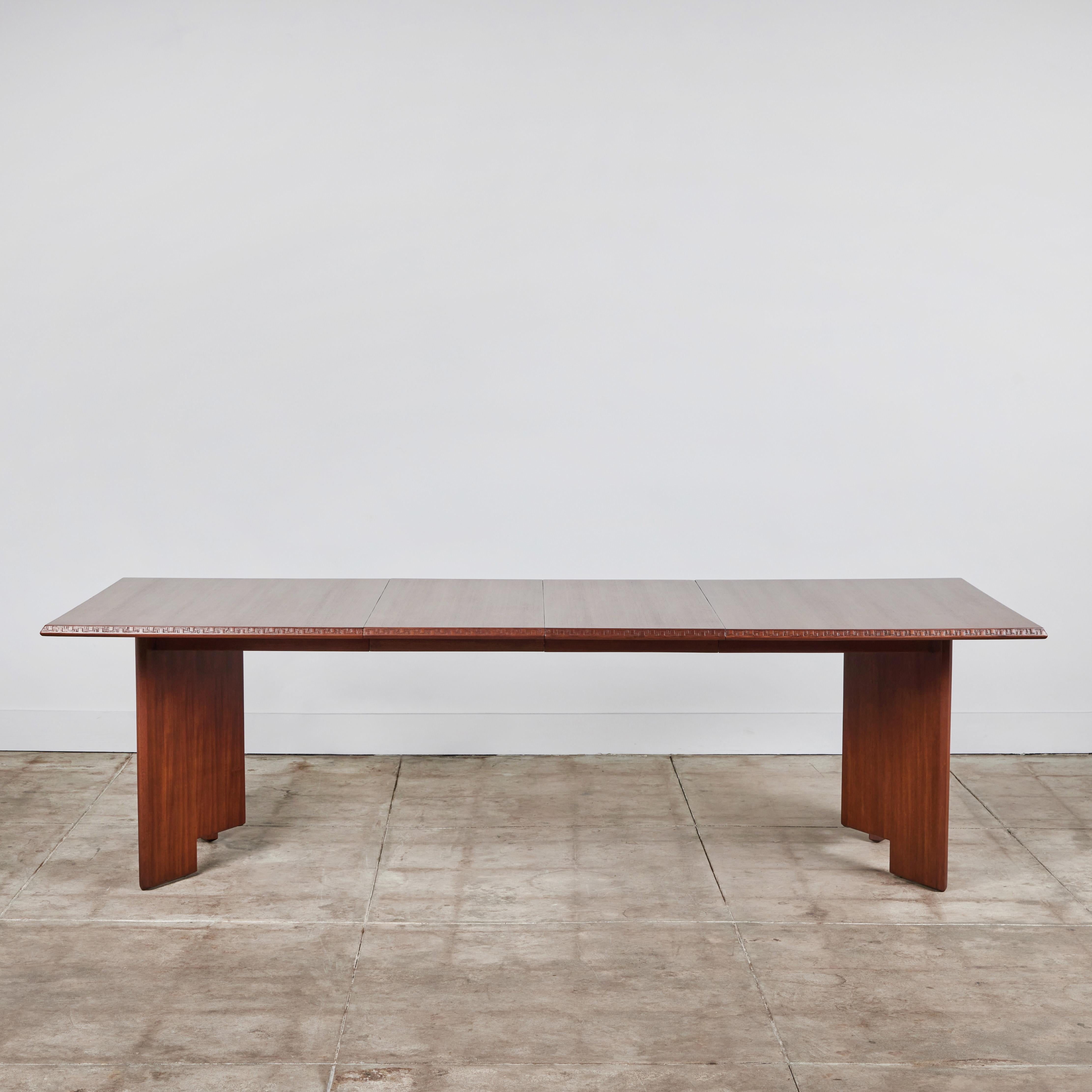 Mid-Century Modern Frank Lloyd Wright Mahogany “Taliesin” Dining Table for Heritage-Henredon