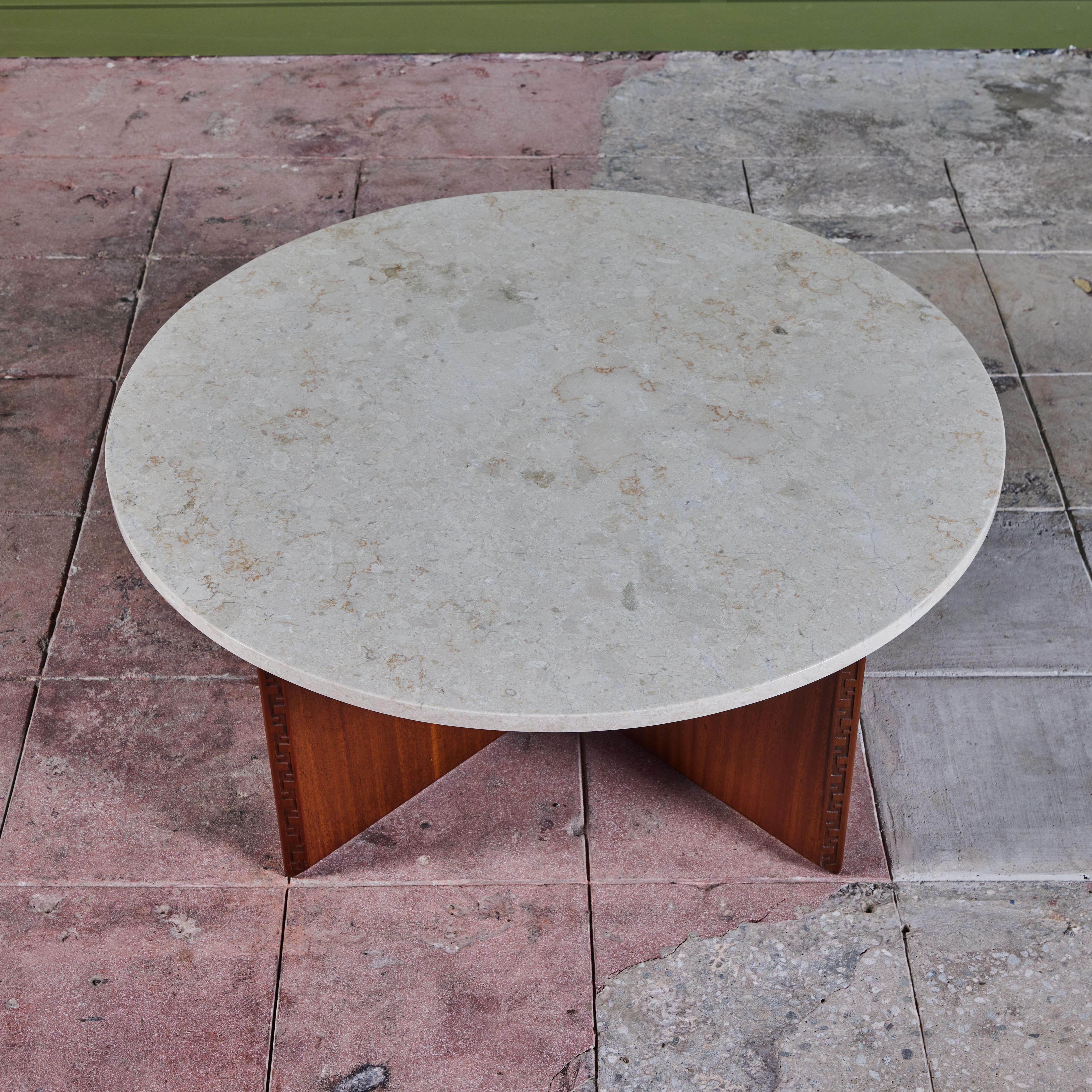 Frank Lloyd Wright Marble Top “Taliesin” Coffee Table for Heritage-Henredon 1