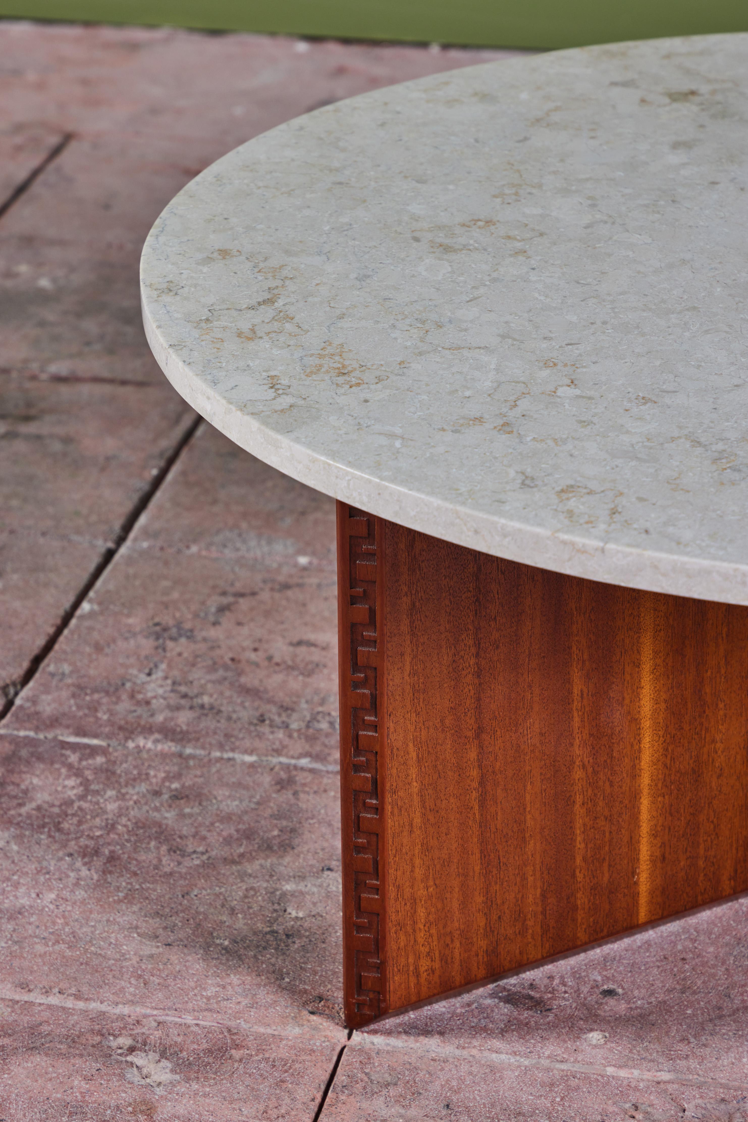 Frank Lloyd Wright Marble Top “Taliesin” Coffee Table for Heritage-Henredon 4