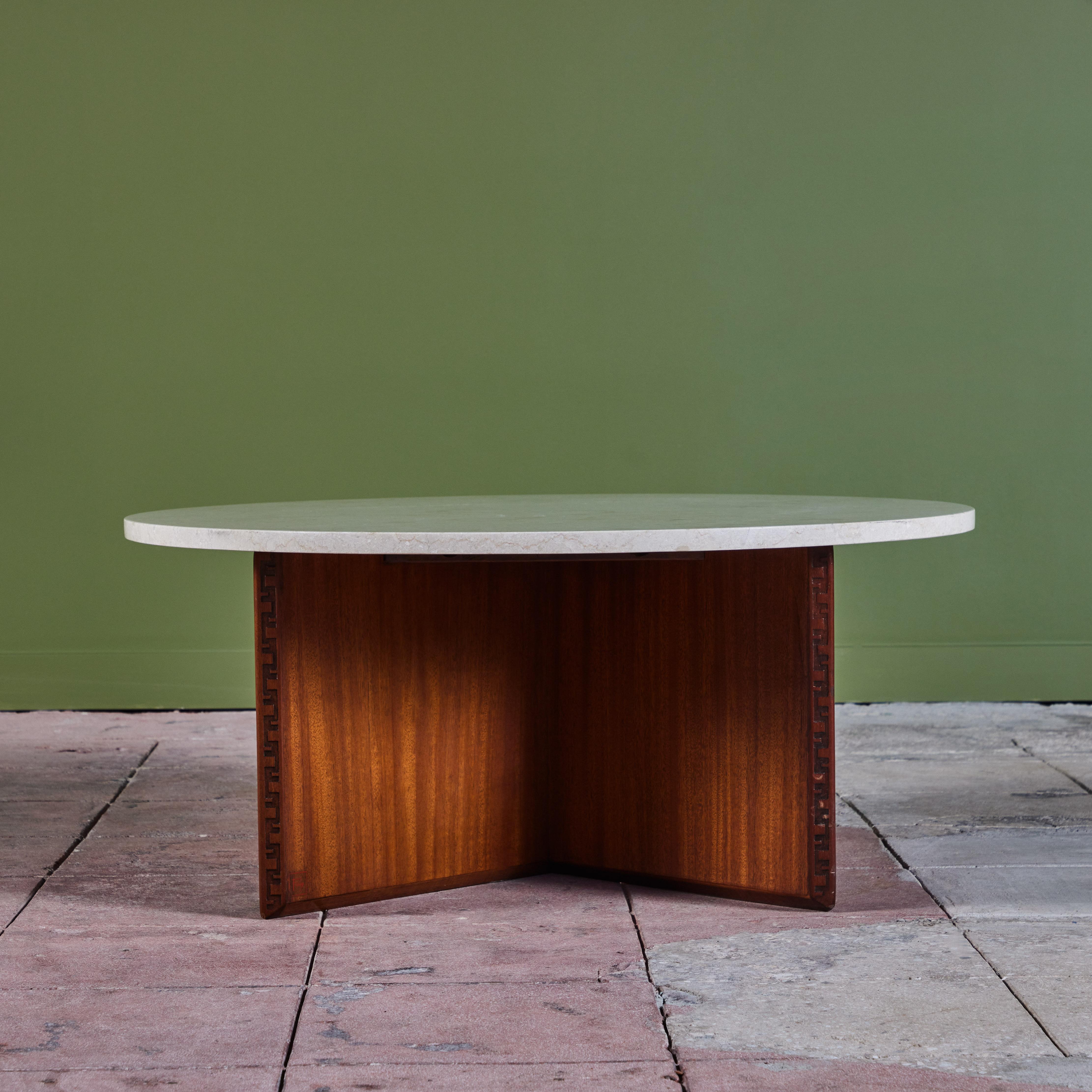 Prairie School Frank Lloyd Wright Marble Top “Taliesin” Coffee Table for Heritage-Henredon