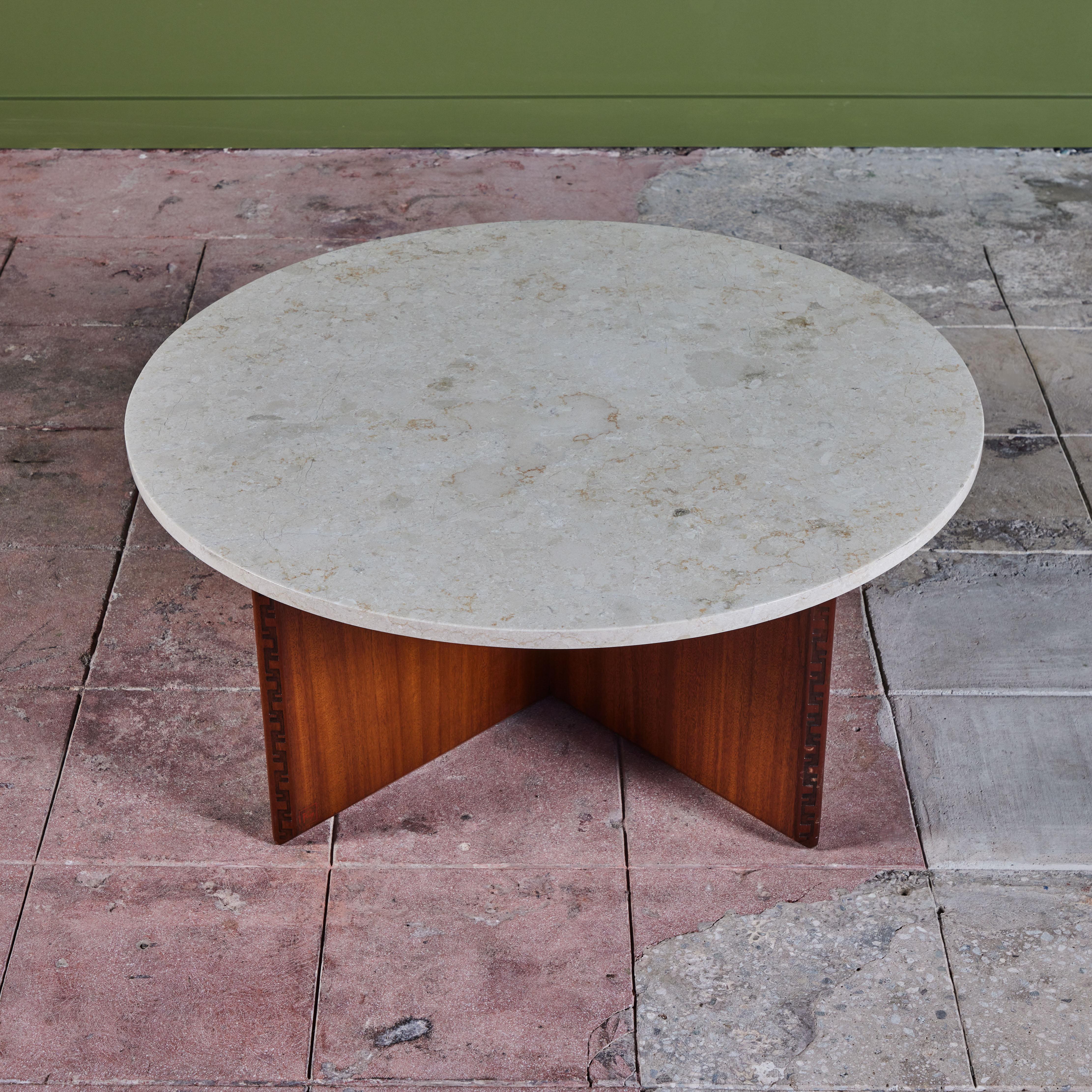 Mid-20th Century Frank Lloyd Wright Marble Top “Taliesin�” Coffee Table for Heritage-Henredon