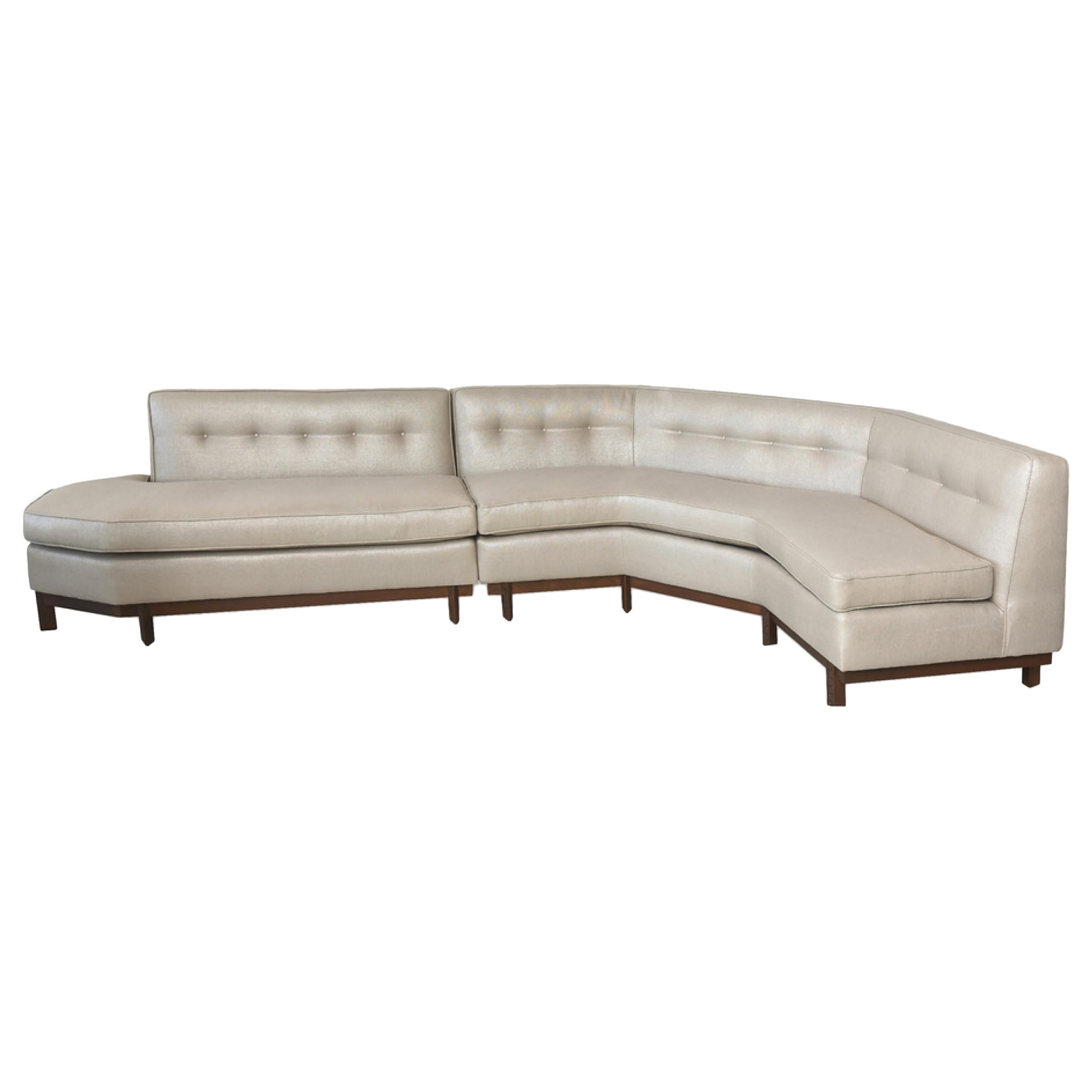 Frank Lloyd Wright Mid-Century American Modern Upholstered Sectional Sofa