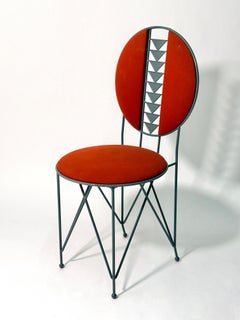 Frank Lloyd Wright Midway 2 Chair for Cassina in Gray and Red 1986
