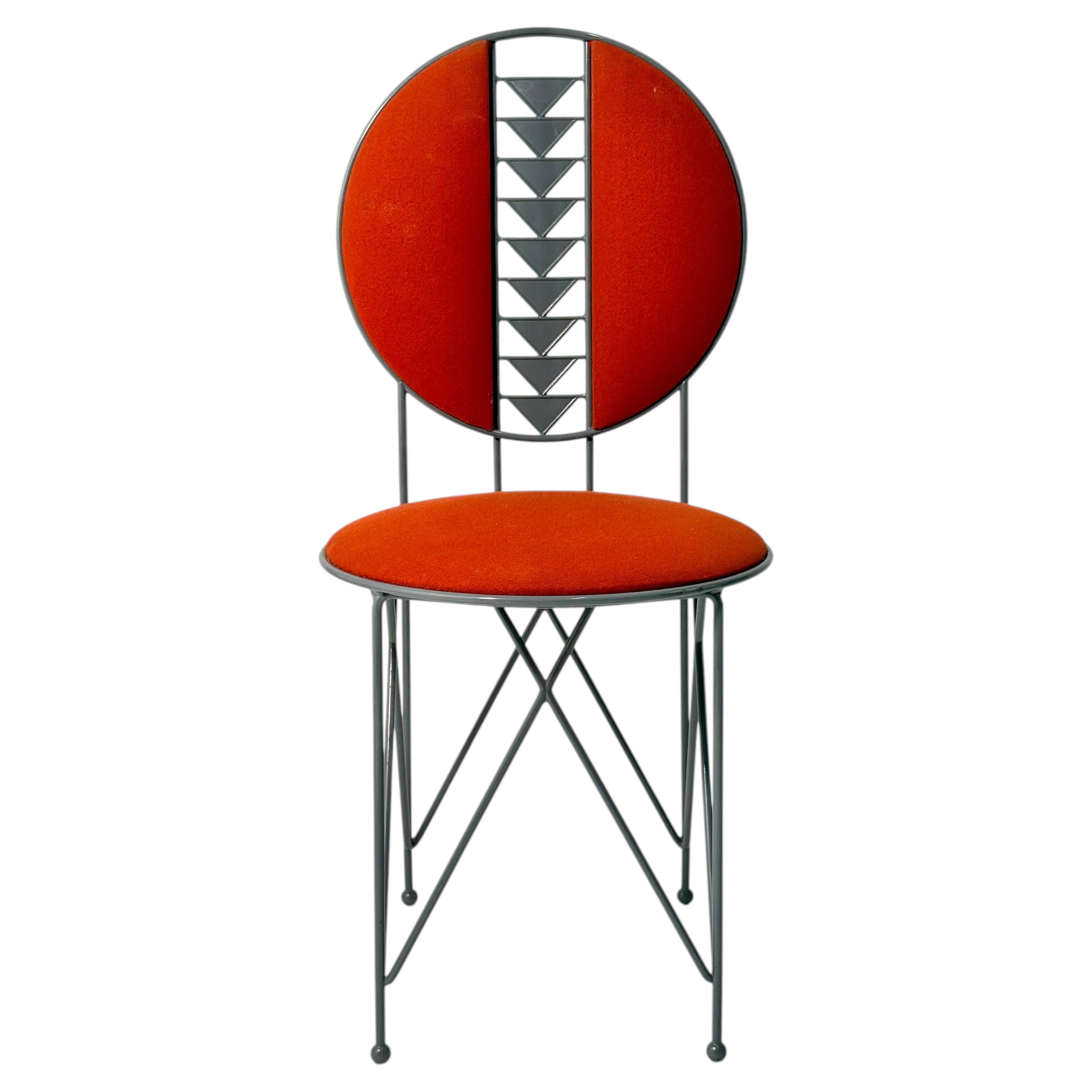 Sedia Midway 2 di Frank Lloyd Wright per Cassina in grigio e rosso 1986 in vendita
