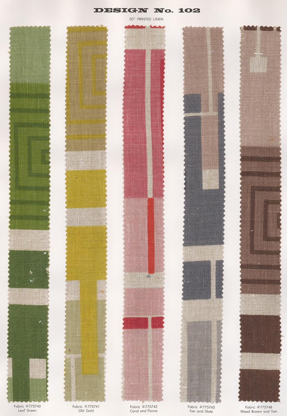 Design 102 Muster aus Stoff in verschiedenen Farbvarianten (Moderne), Mixed Media Art, von Frank Lloyd Wright