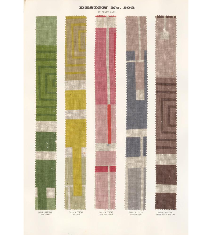 Design 102 Fabric Sample Colorways - Mixed Media Art by Frank Lloyd Wright