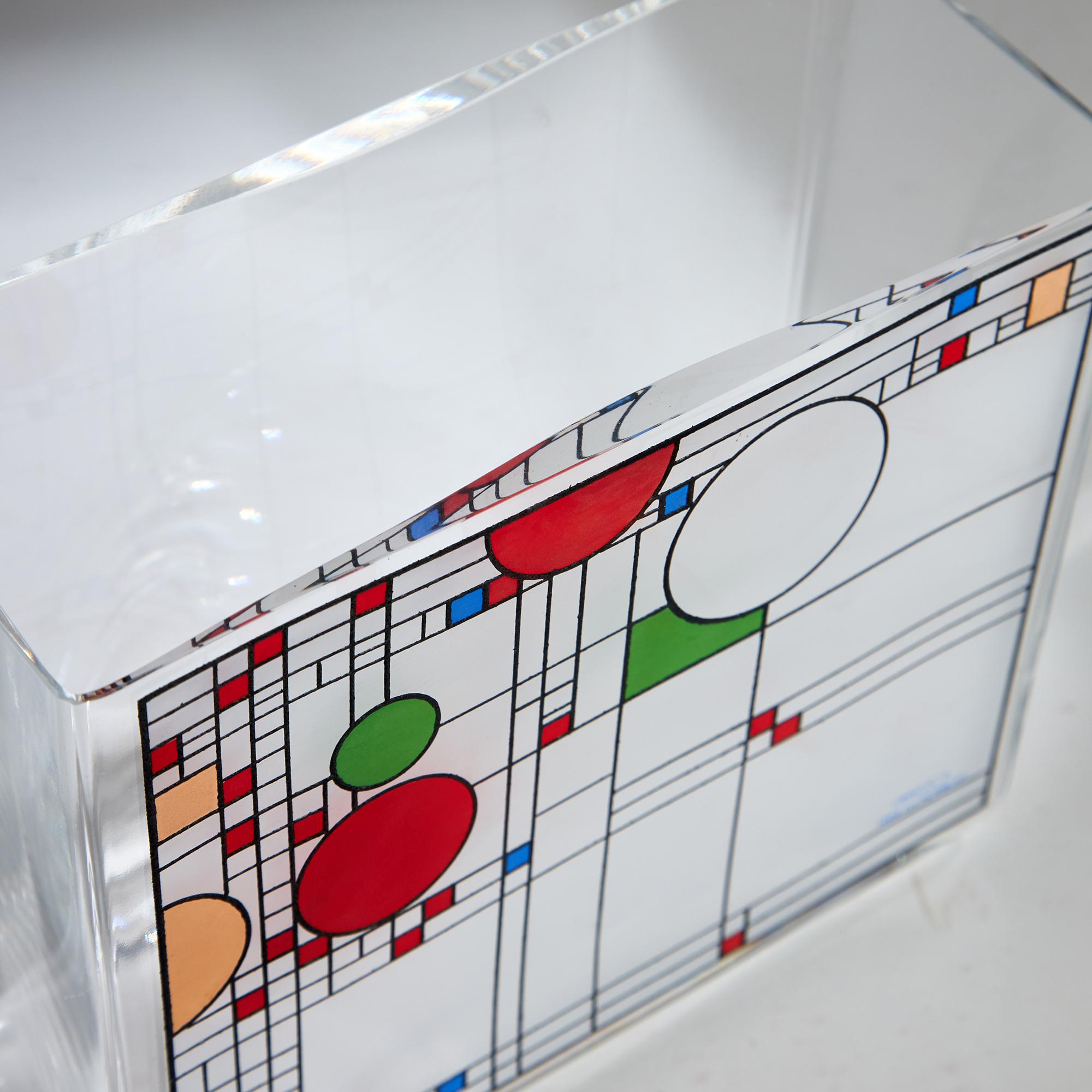 Vetro soffiato Vaso Omaggio Frank Lloyd Wright Riverside, di Egizia in vendita