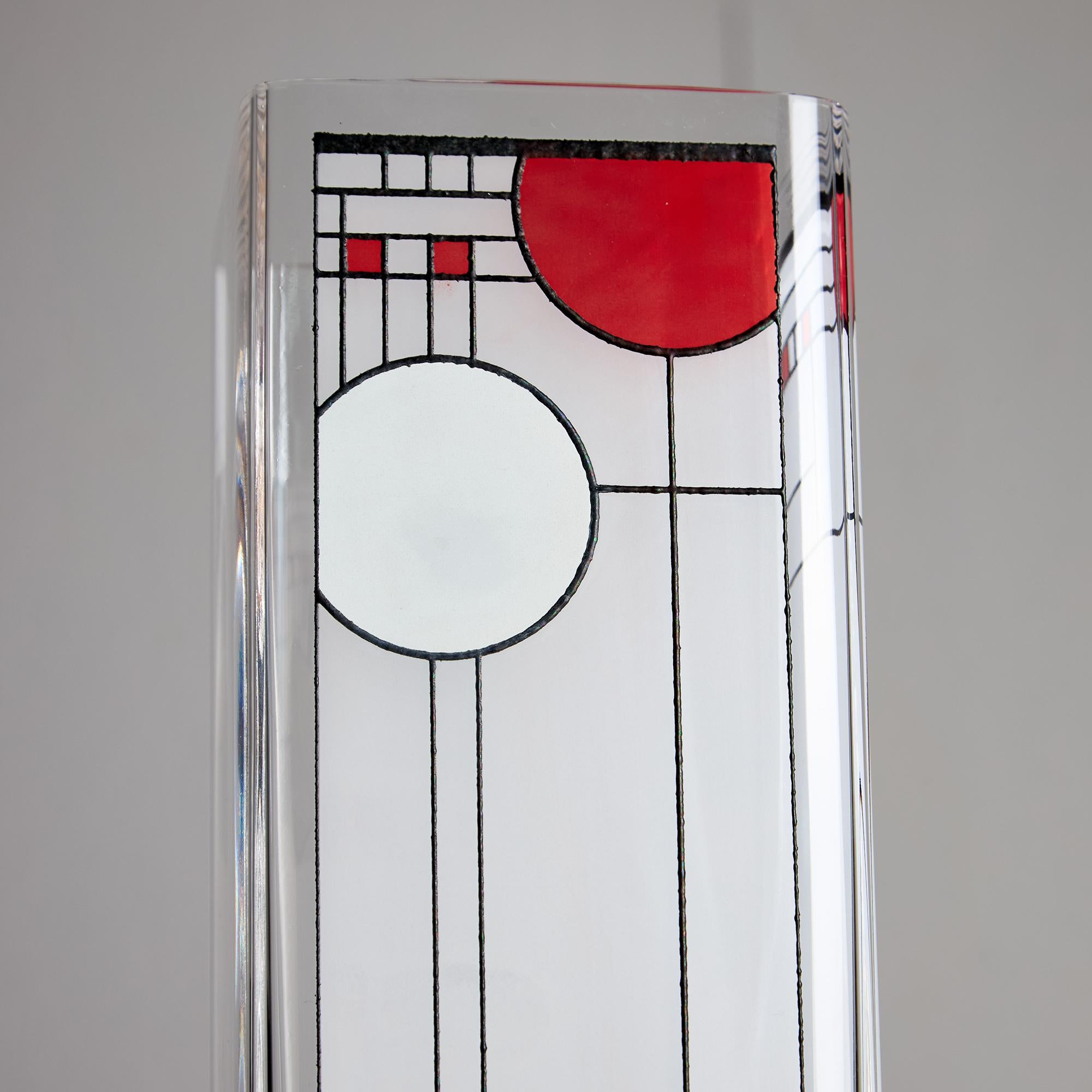 XX secolo Vaso Frank Lloyd Wright Omaggio Twin Illinois, di Egizia in vendita