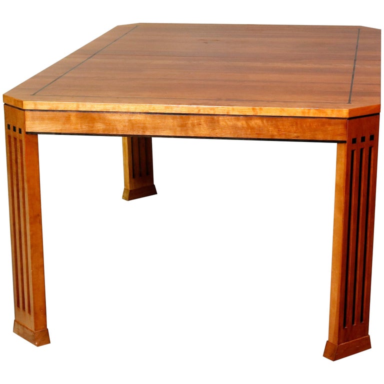 Frank Lloyd Wright Prairie School Arts and Crafts Cherry Dining Table ...