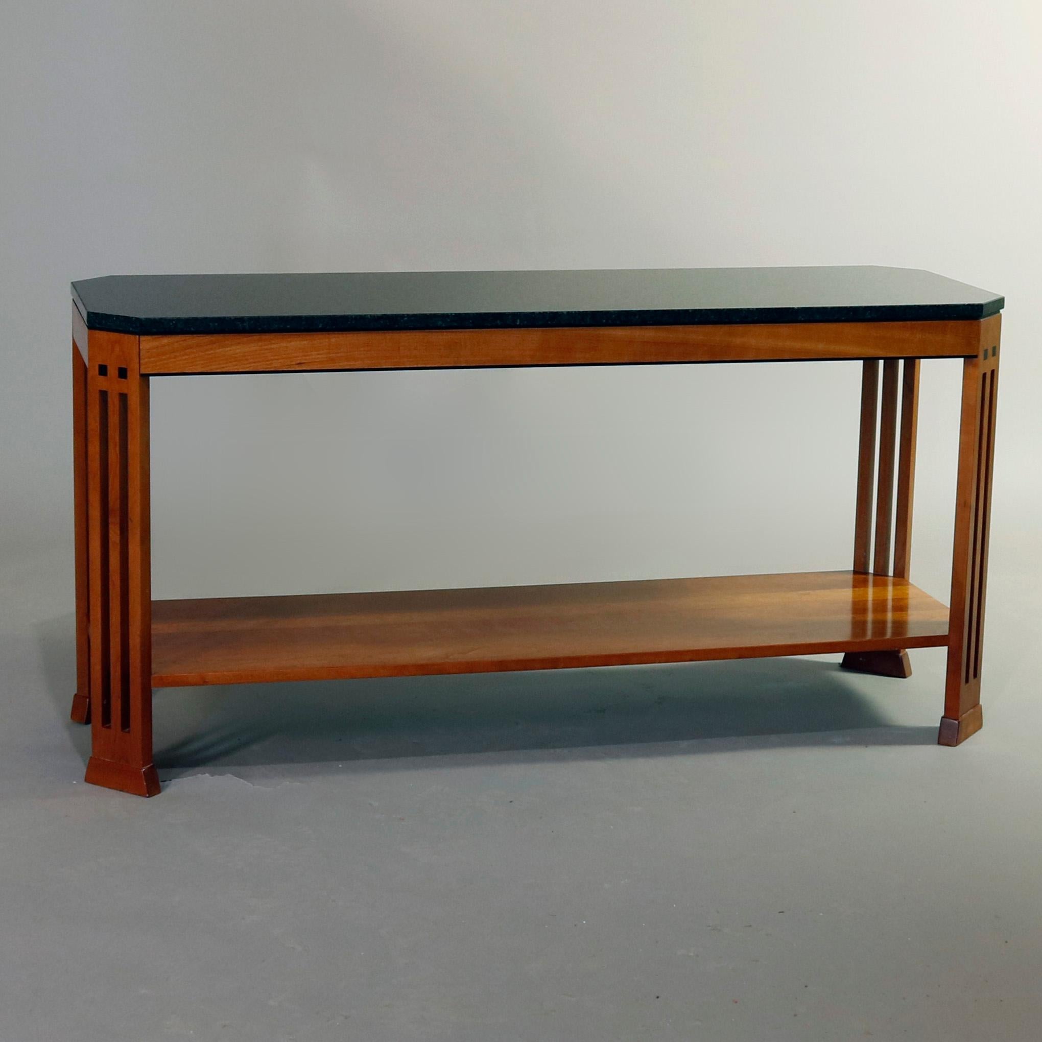 Frank Lloyd Wright Prairie School Arts & Crafts Cherry Sofa Table by Stickley In Good Condition In Big Flats, NY