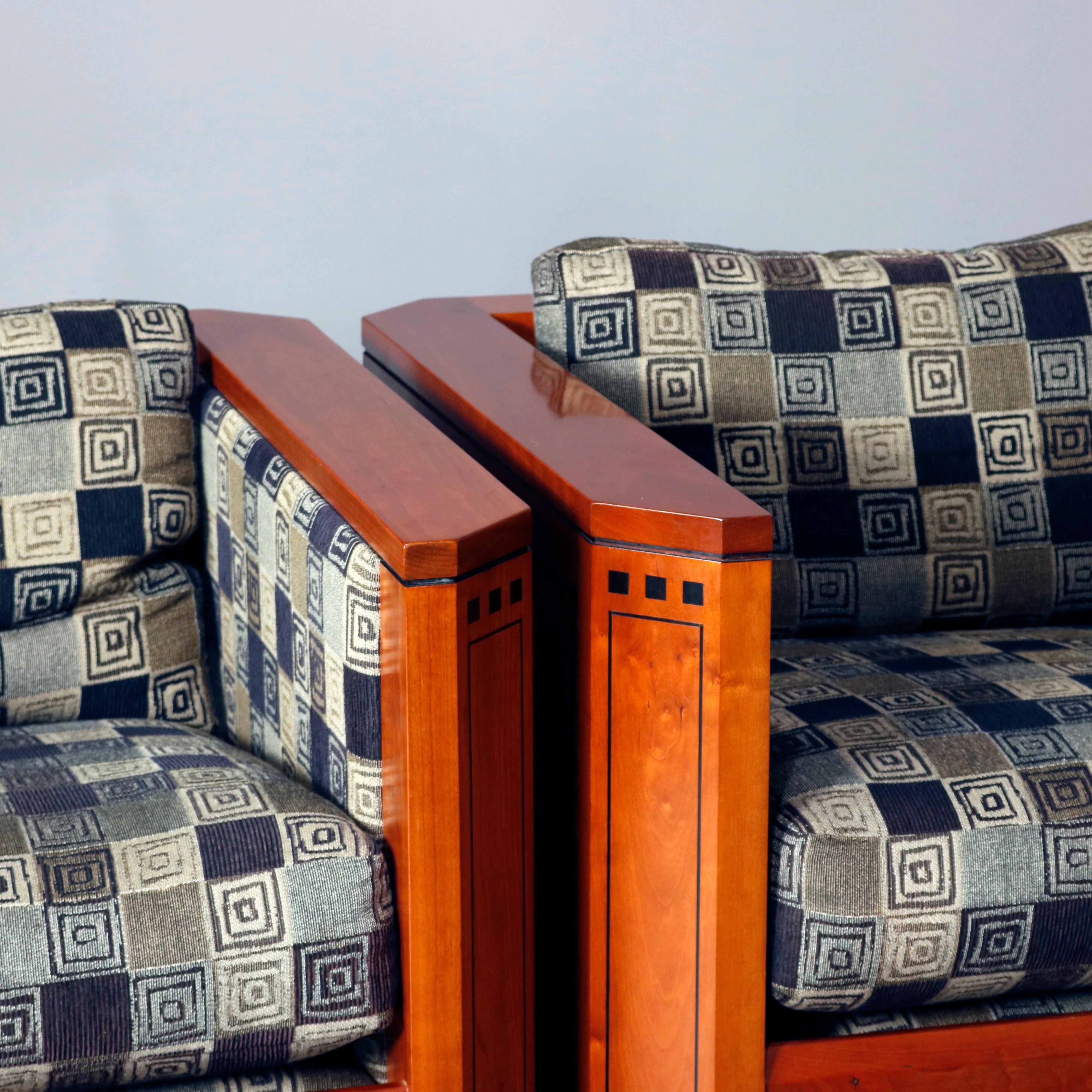 Frank Lloyd Wright Prairie School Arts & Crafts Style Cherry Cube Chairs 4