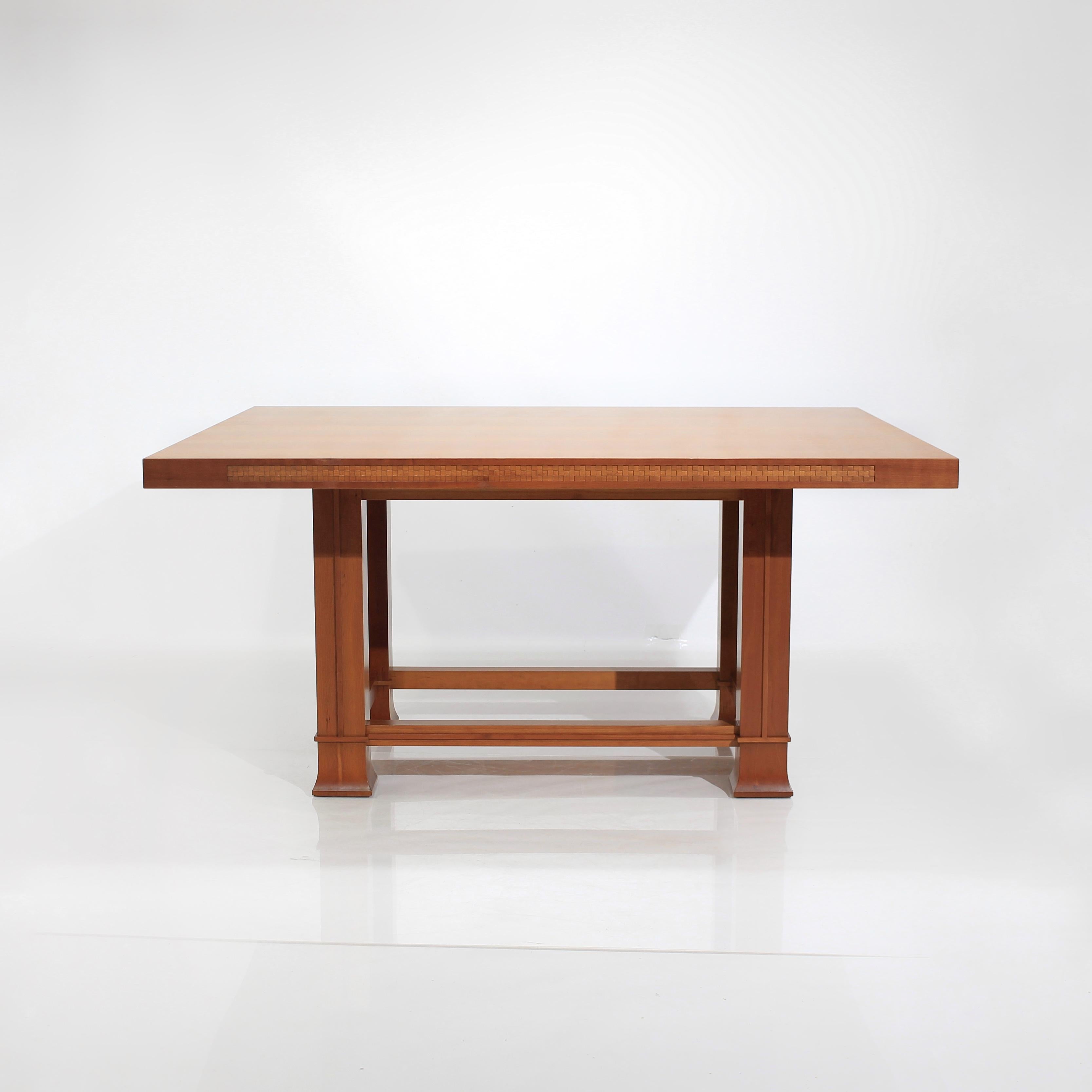 Italian Frank Lloyd Wright Rectangle Dining Table Husser 615 by Cassina