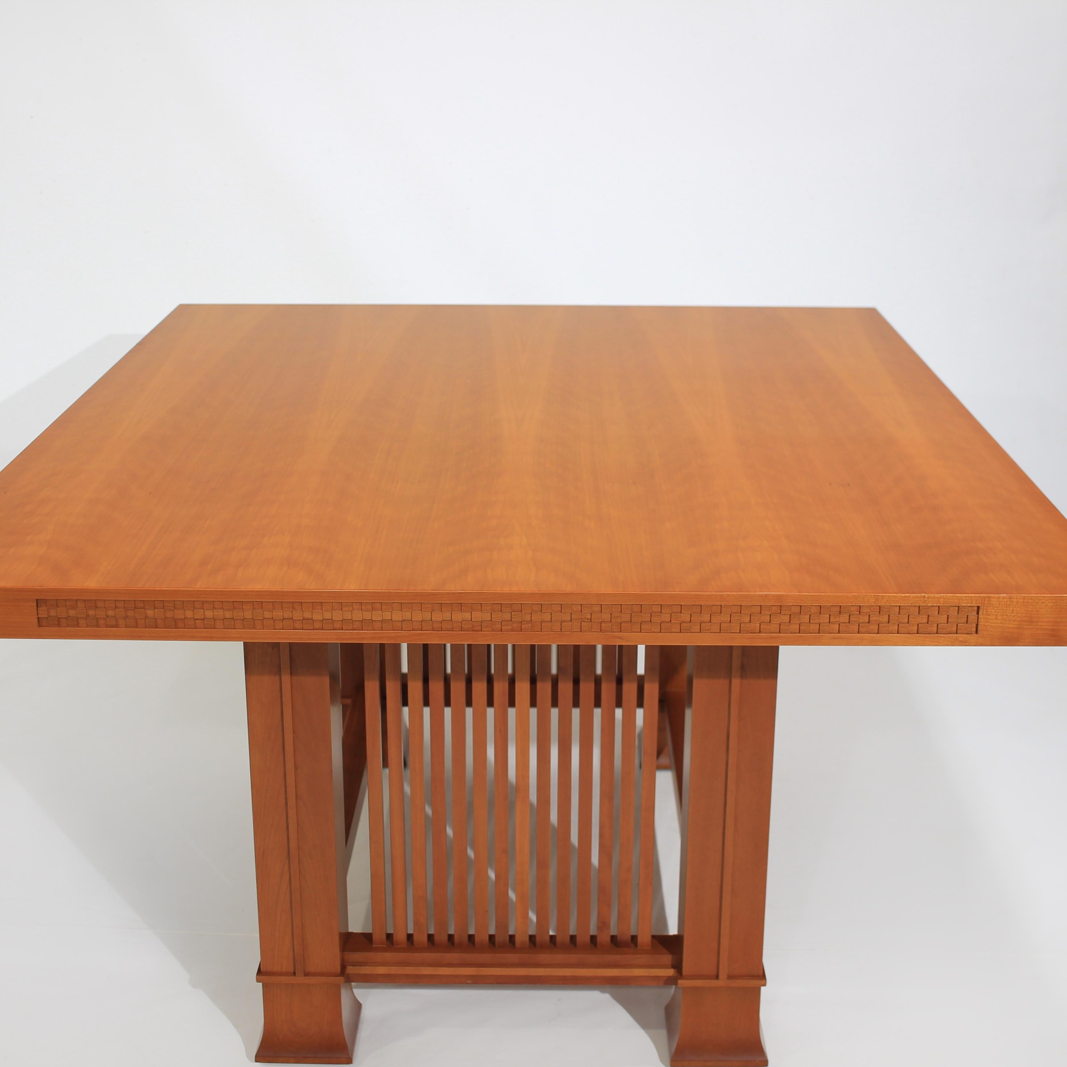Frank Lloyd Wright Rectangle Dining Table Husser 615 by Cassina In Excellent Condition In Ava, MO
