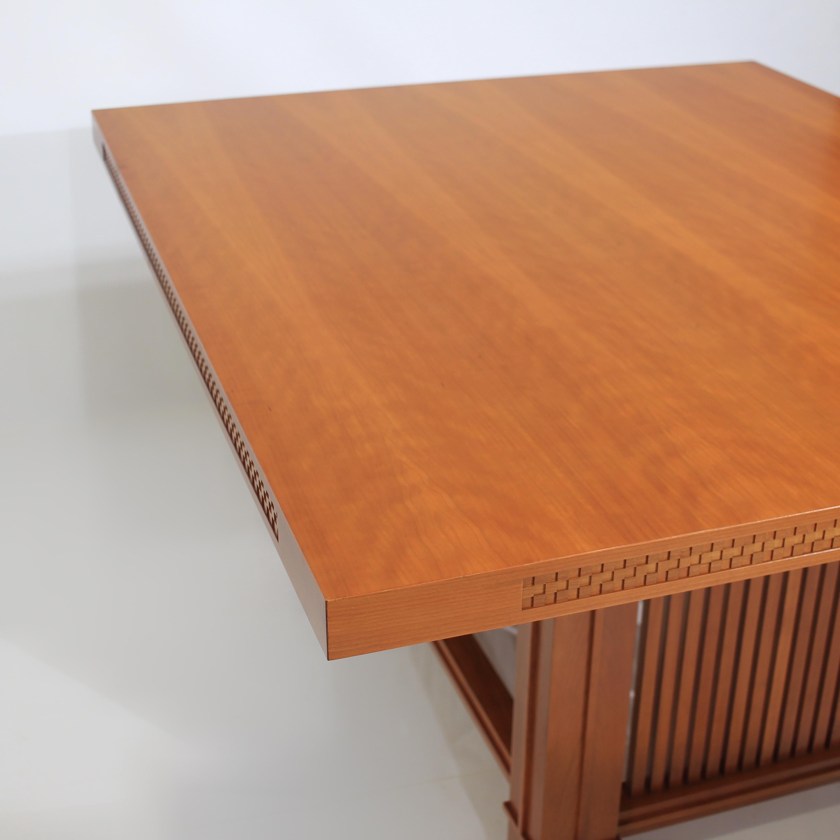 Late 20th Century Frank Lloyd Wright Rectangle Dining Table Husser 615 by Cassina
