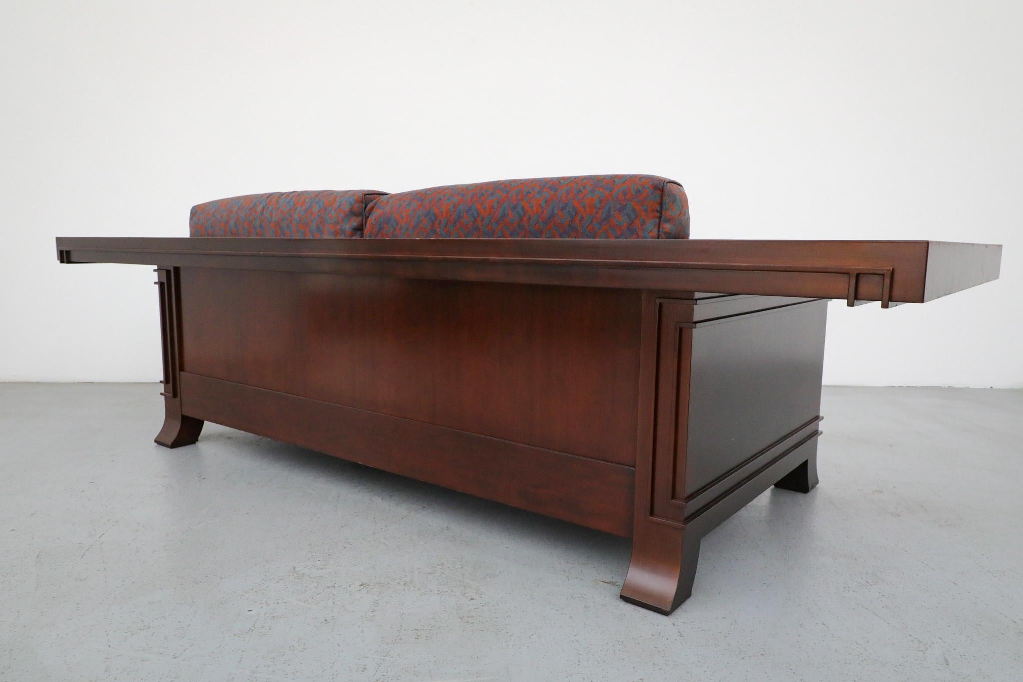 Tappezzeria Divano Frank Lloyd Wright Robie 3 in ciliegio tinto noce di Cassina, 1989 in vendita