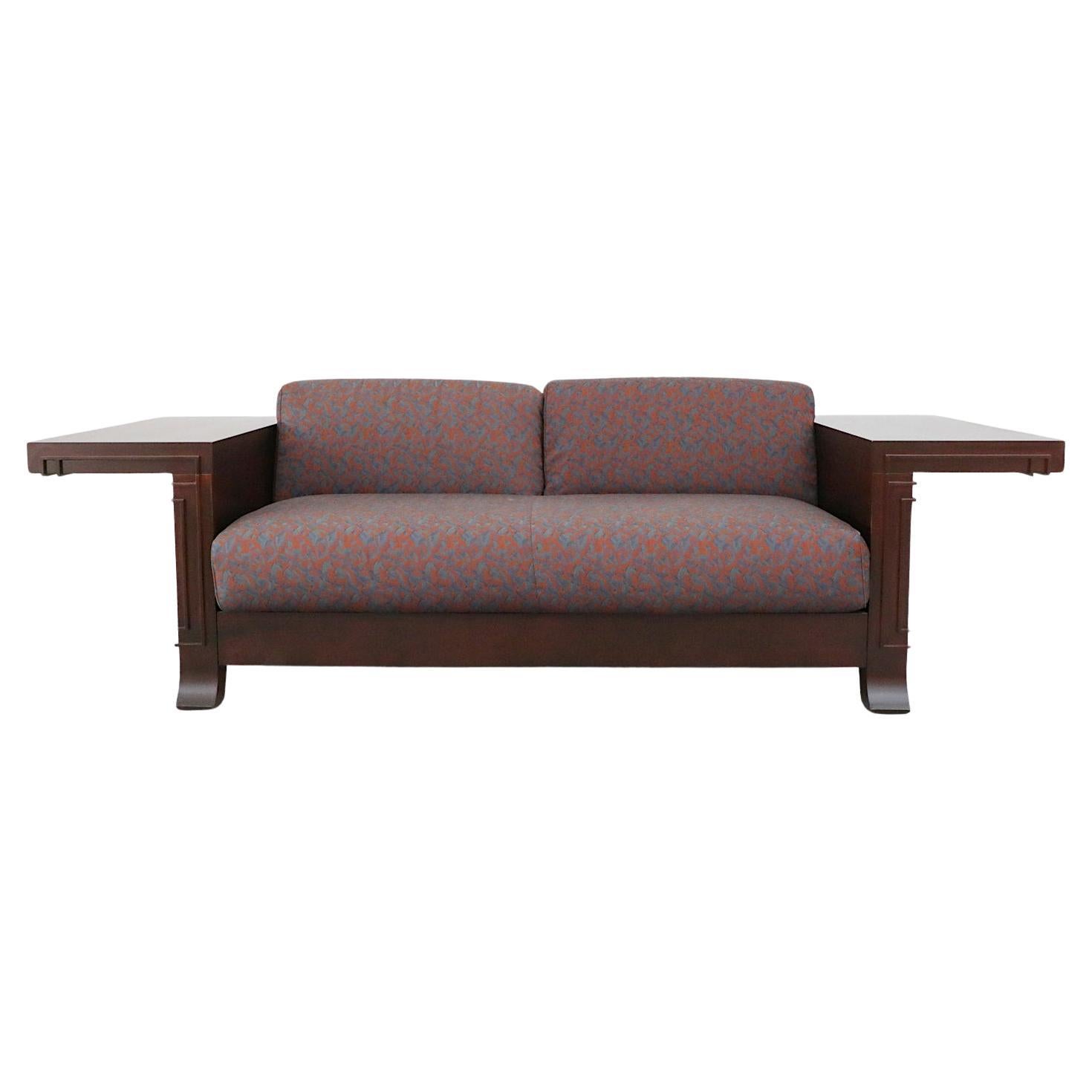 Divano Frank Lloyd Wright Robie 3 in ciliegio tinto noce di Cassina, 1989
