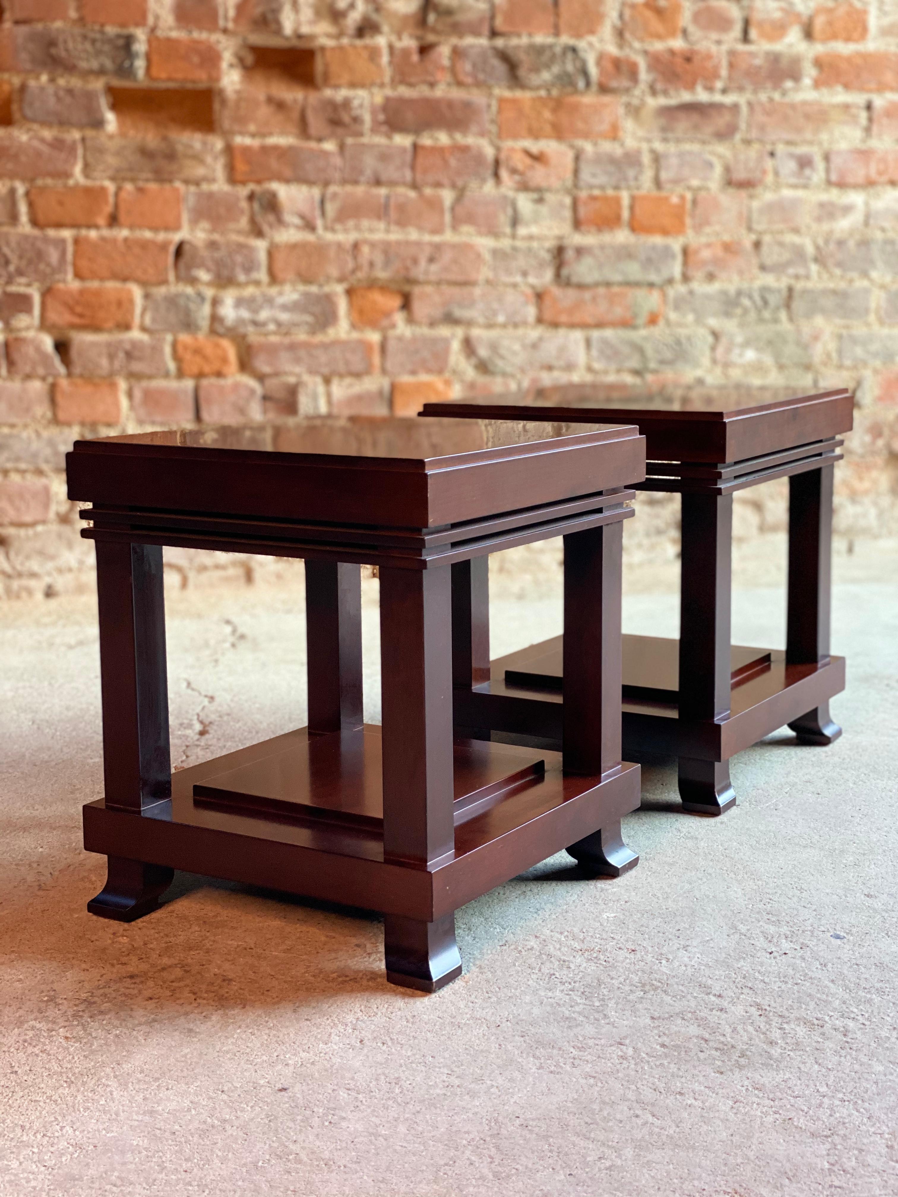 Italian Frank Lloyd Wright ‘Robie’ Side Tables or Stools Manufactured by Cassina