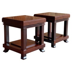 Frank Lloyd Wright ‘Robie’ Side Tables or Stools Manufactured by Cassina