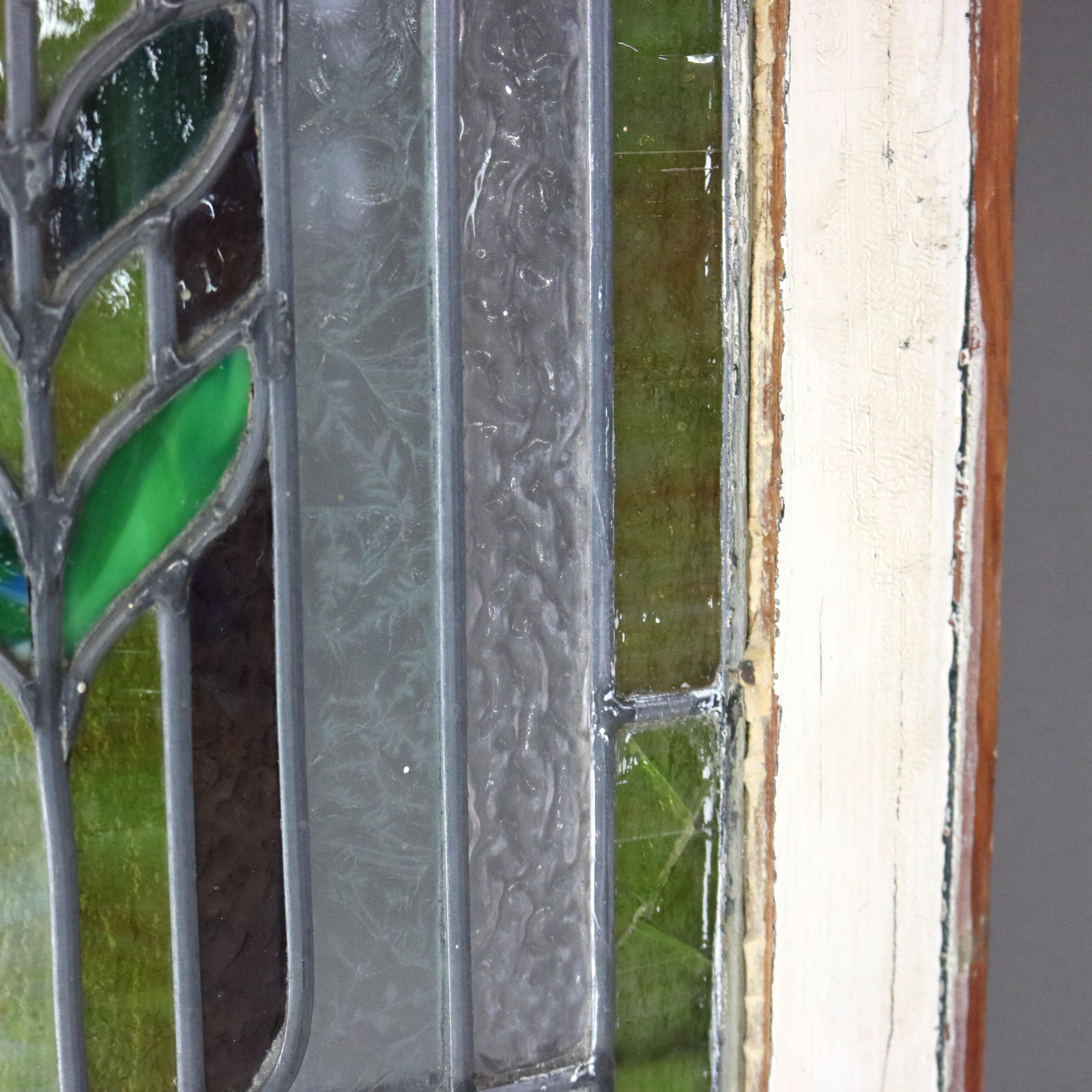 Frank Lloyd Wright School Arts and Crafts Stained Glass Window C1920 8