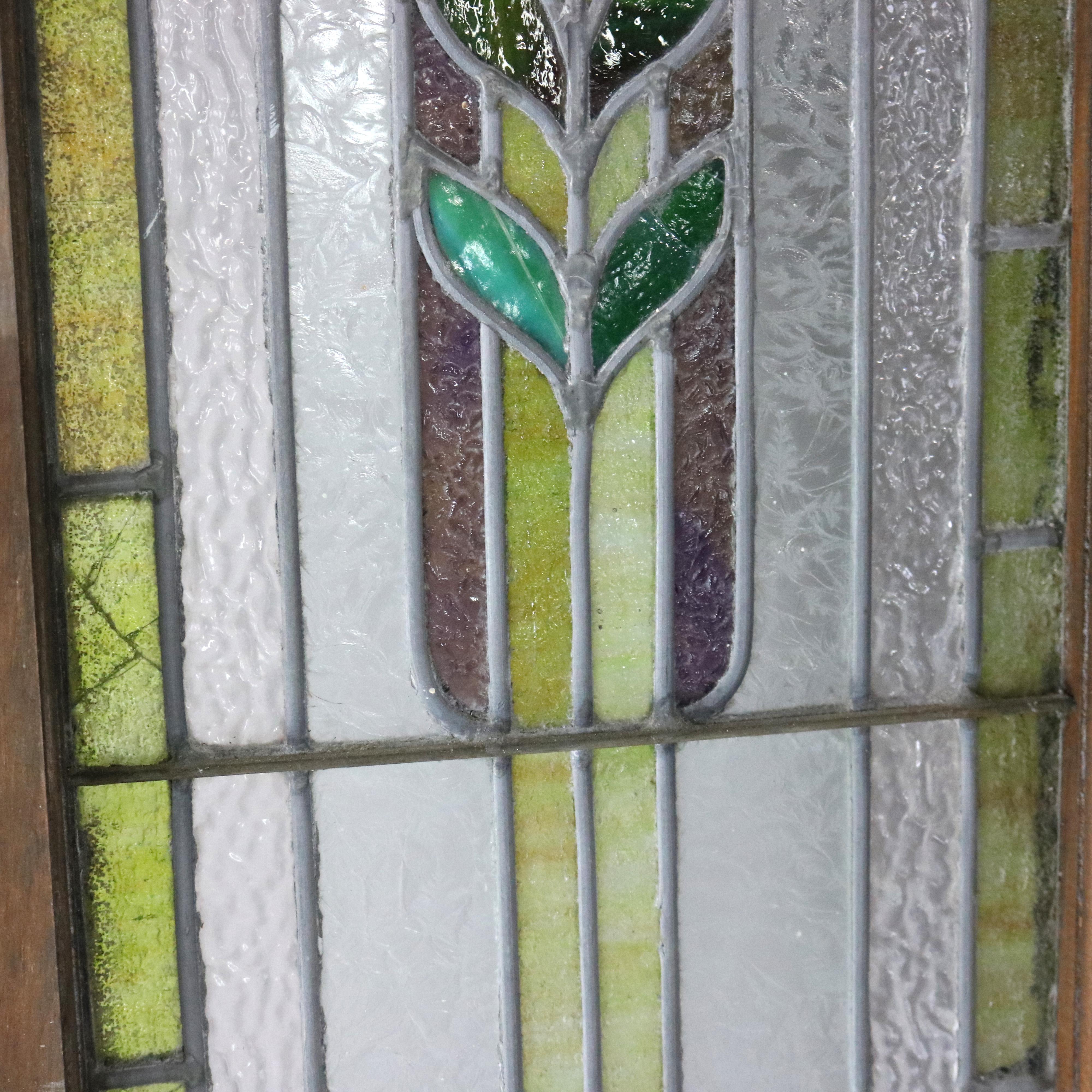 Frank Lloyd Wright School Arts and Crafts Stained Glass Window C1920 2