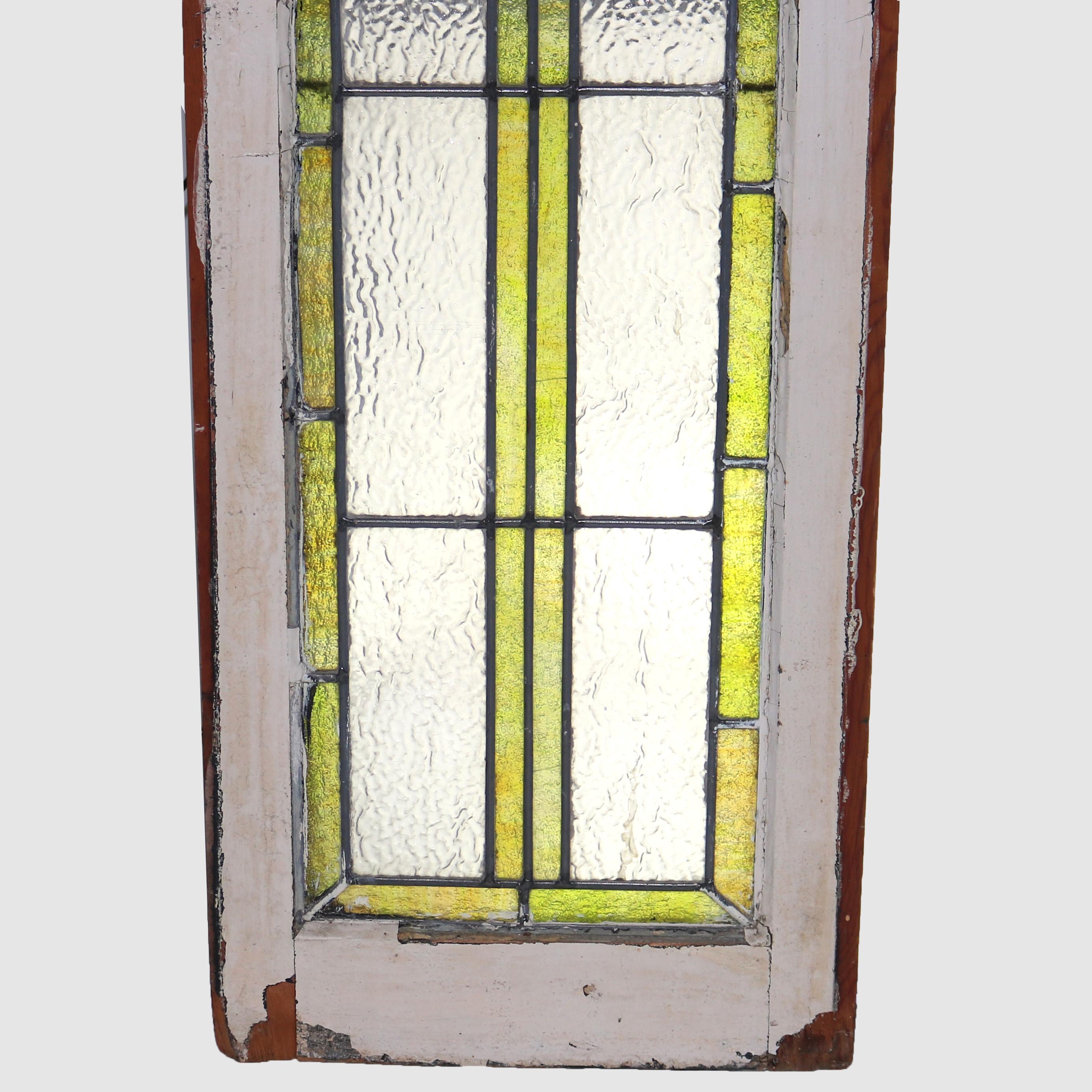 Frank Lloyd Wright School Arts and Crafts Stained Glass Window C1920 3