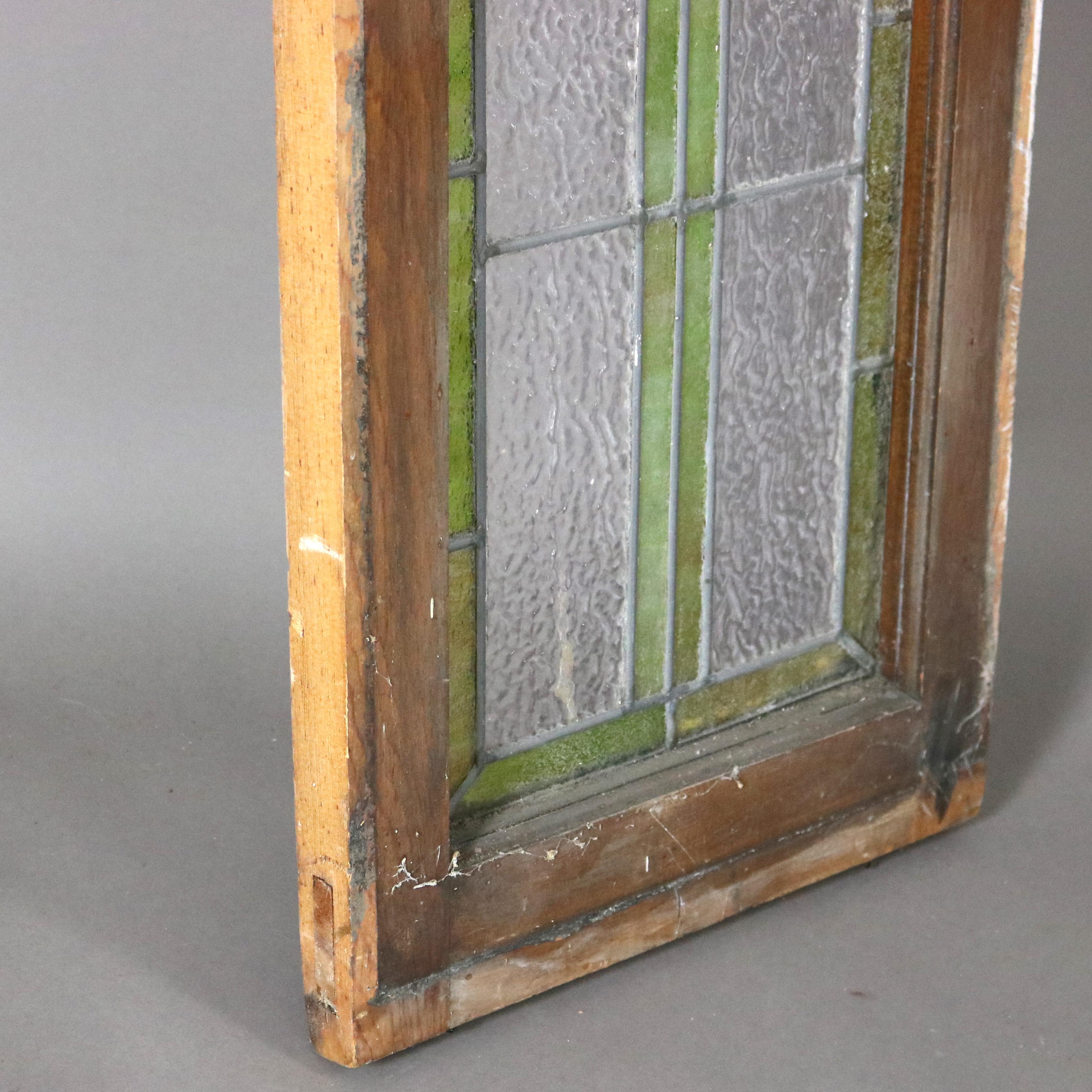 Frank Lloyd Wright School Arts and Crafts Stained Glass Window C1920 5