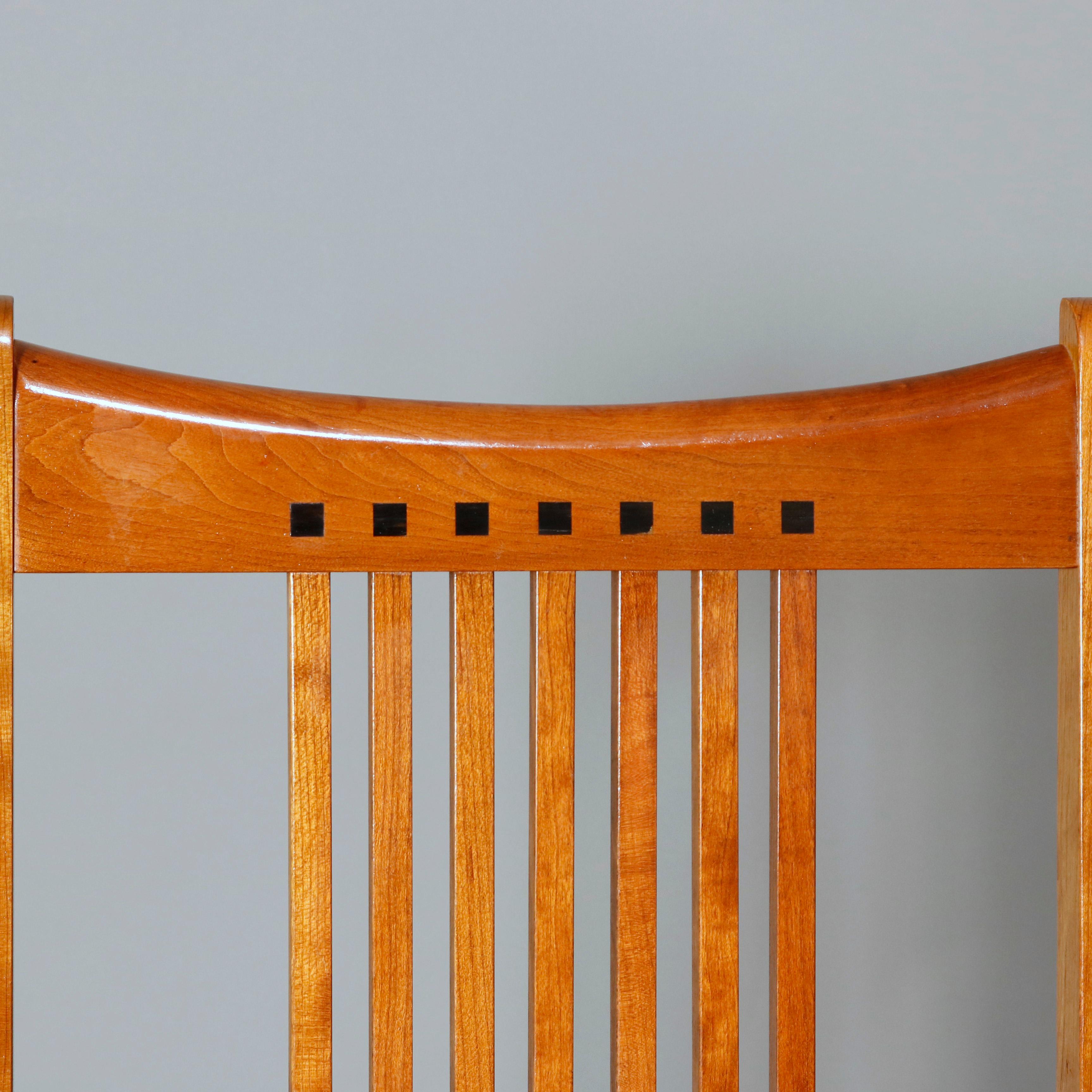 Frank Lloyd Wright School Arts & Crafts Style Cherry Dining Chairs by Stickley 5