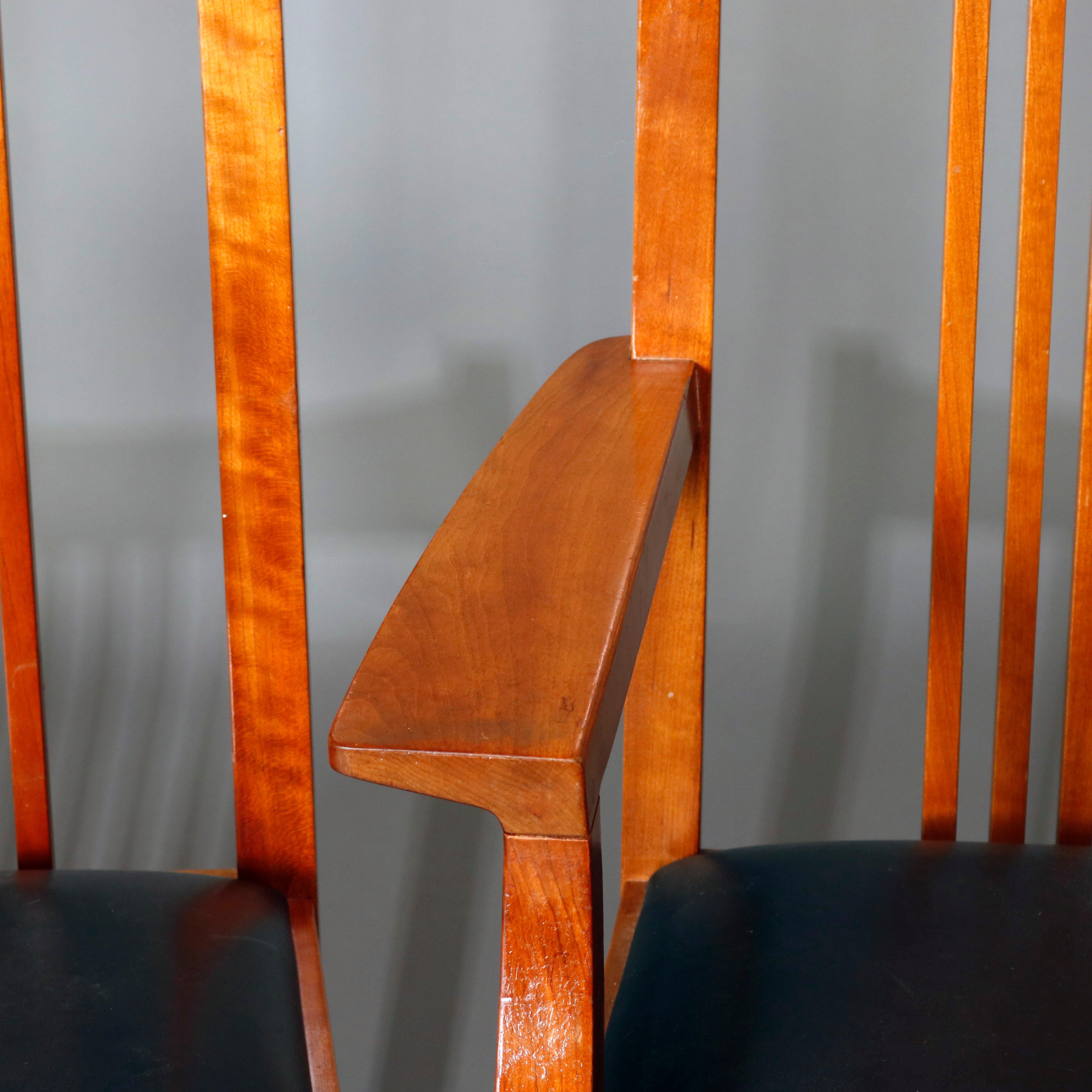Frank Lloyd Wright School Arts & Crafts Style Cherry Dining Chairs by Stickley 6