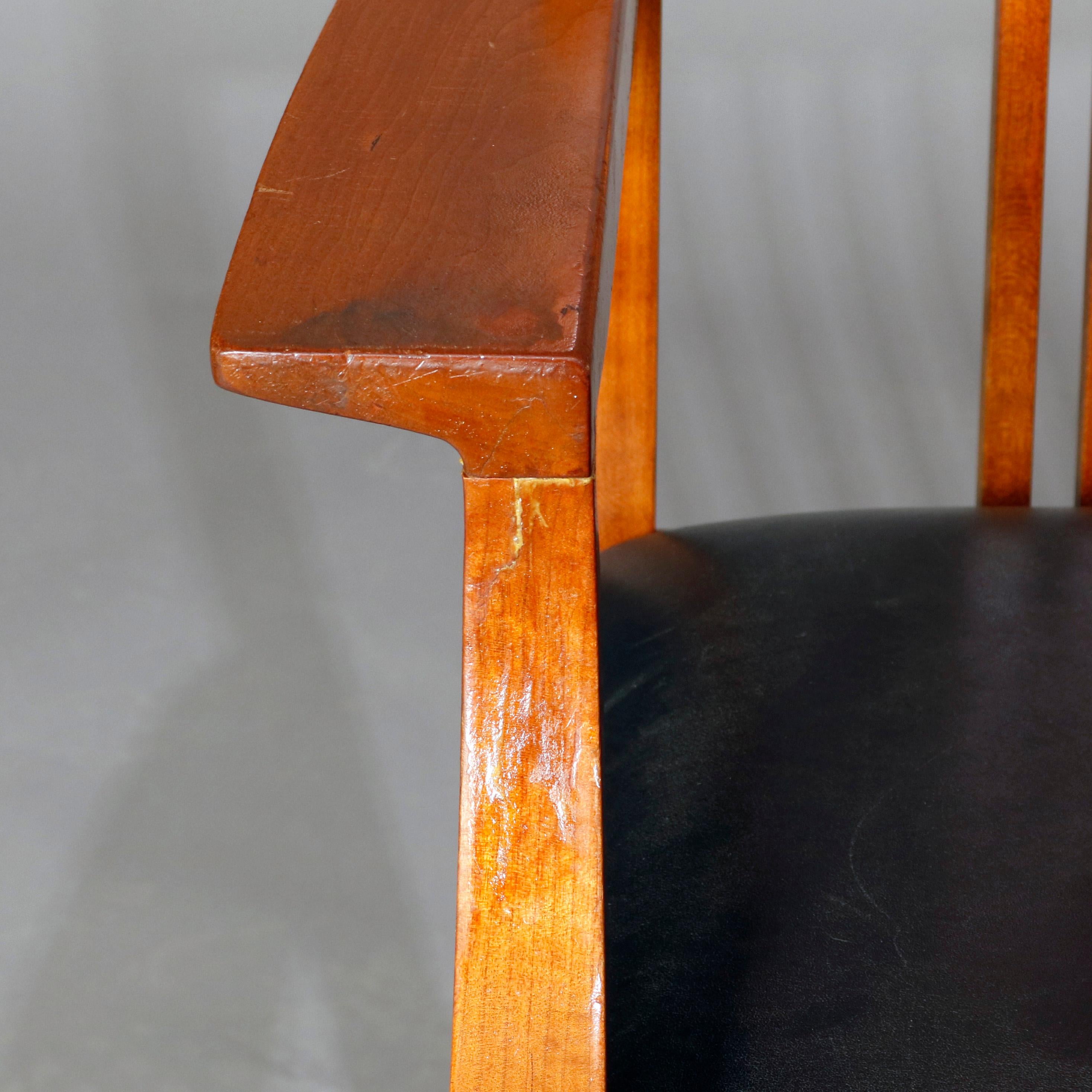 Frank Lloyd Wright School Arts & Crafts Style Cherry Dining Chairs by Stickley 7