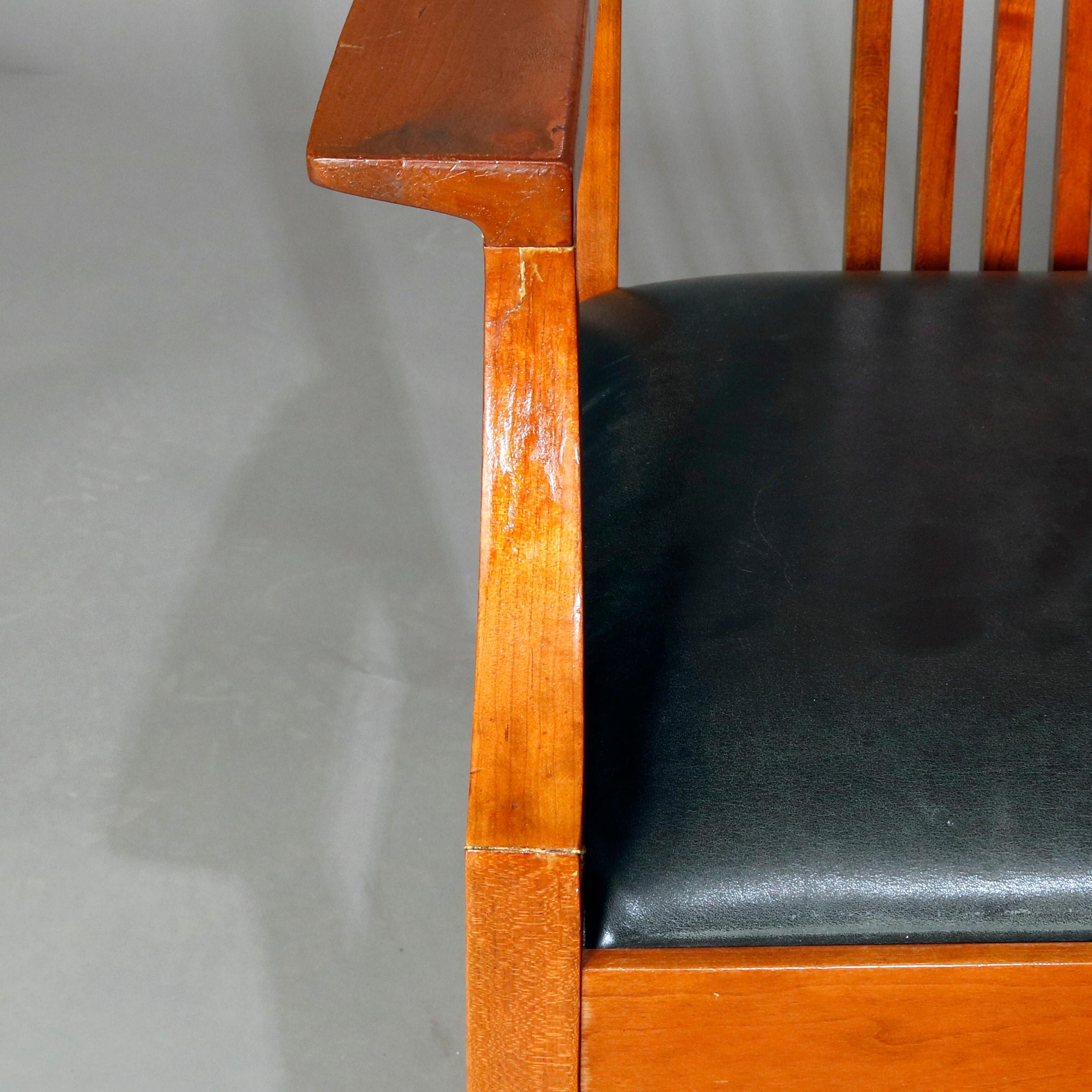 Frank Lloyd Wright School Arts & Crafts Style Cherry Dining Chairs by Stickley 9