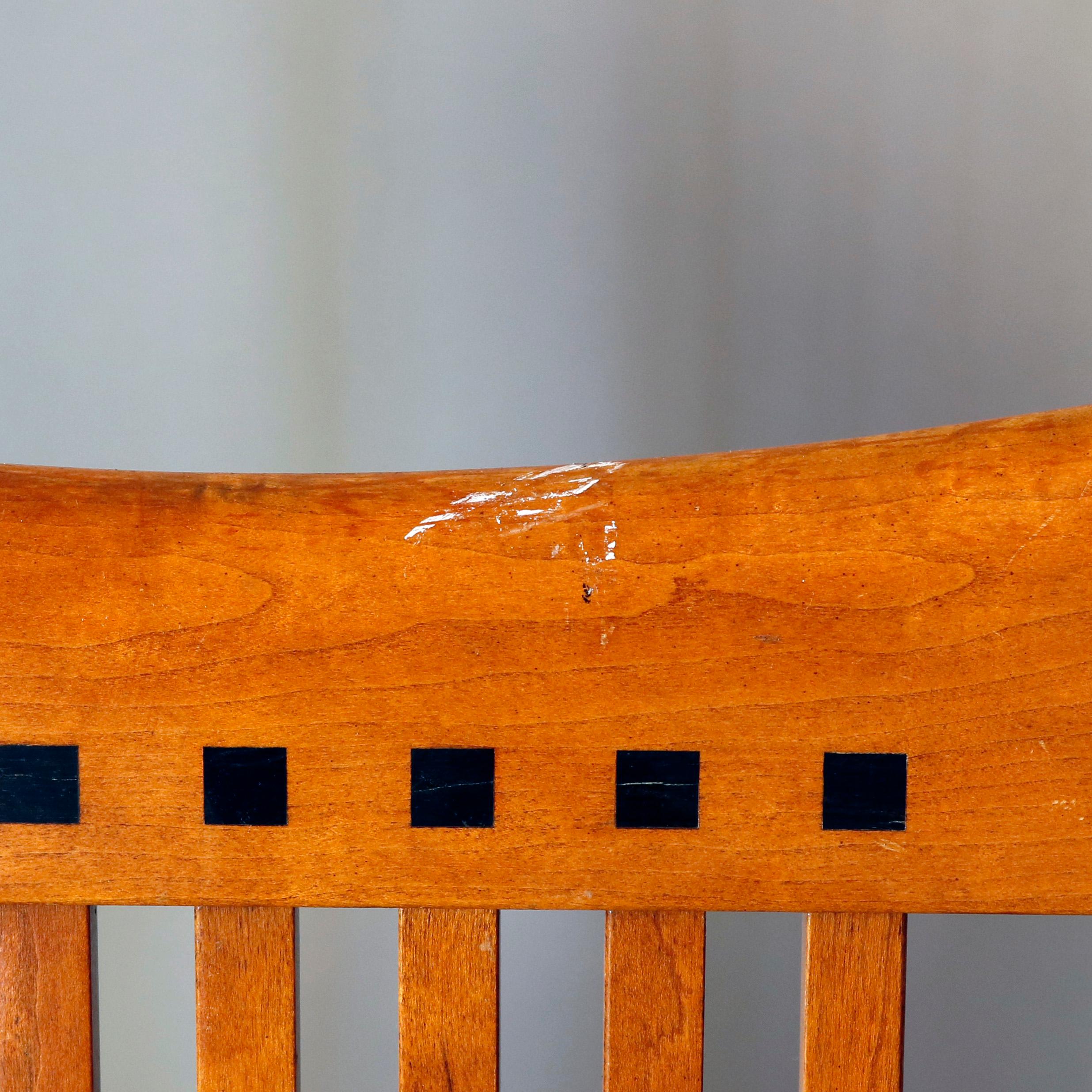 Frank Lloyd Wright School Arts & Crafts Style Cherry Dining Chairs by Stickley 10