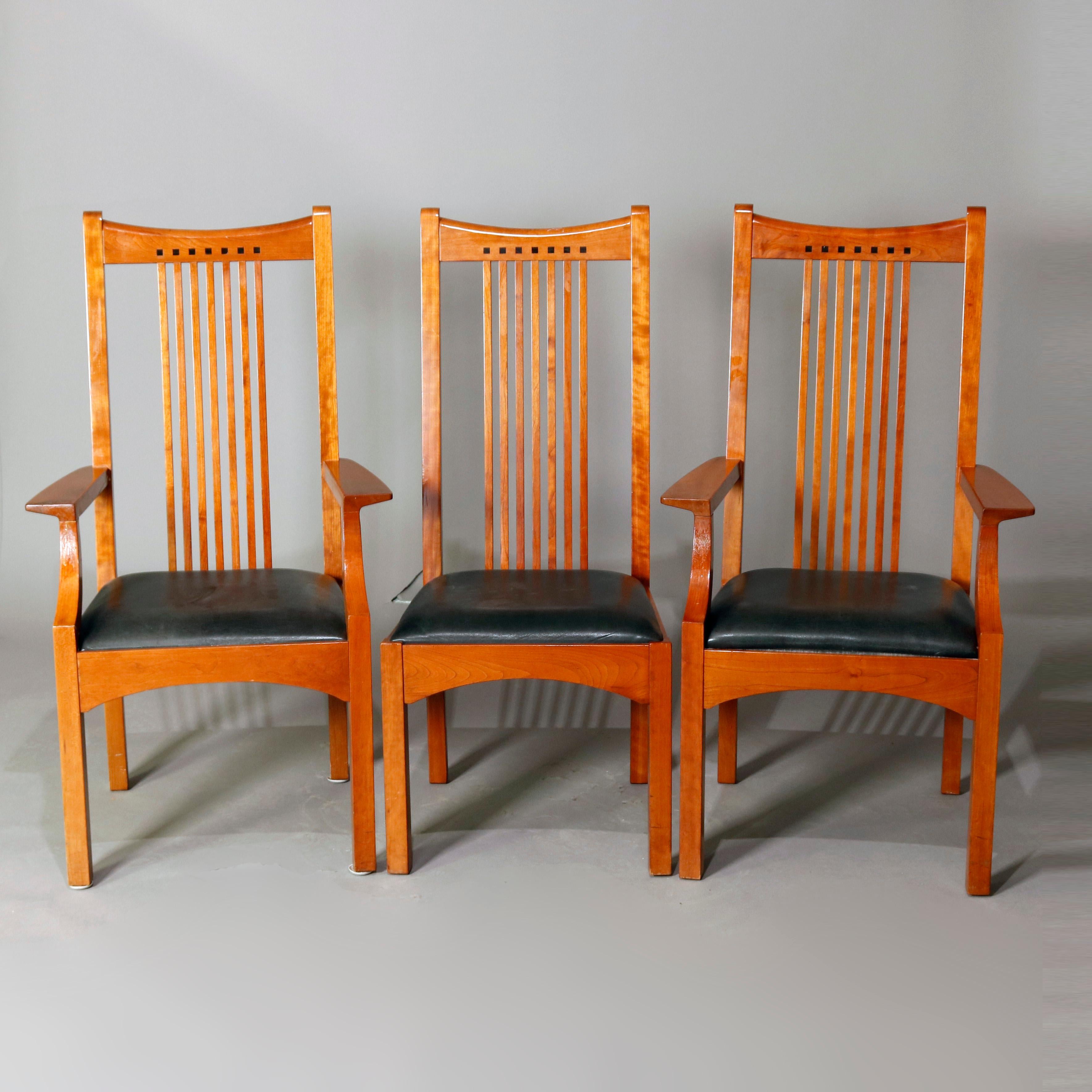 Arts and Crafts Frank Lloyd Wright School Arts & Crafts Style Cherry Dining Chairs by Stickley