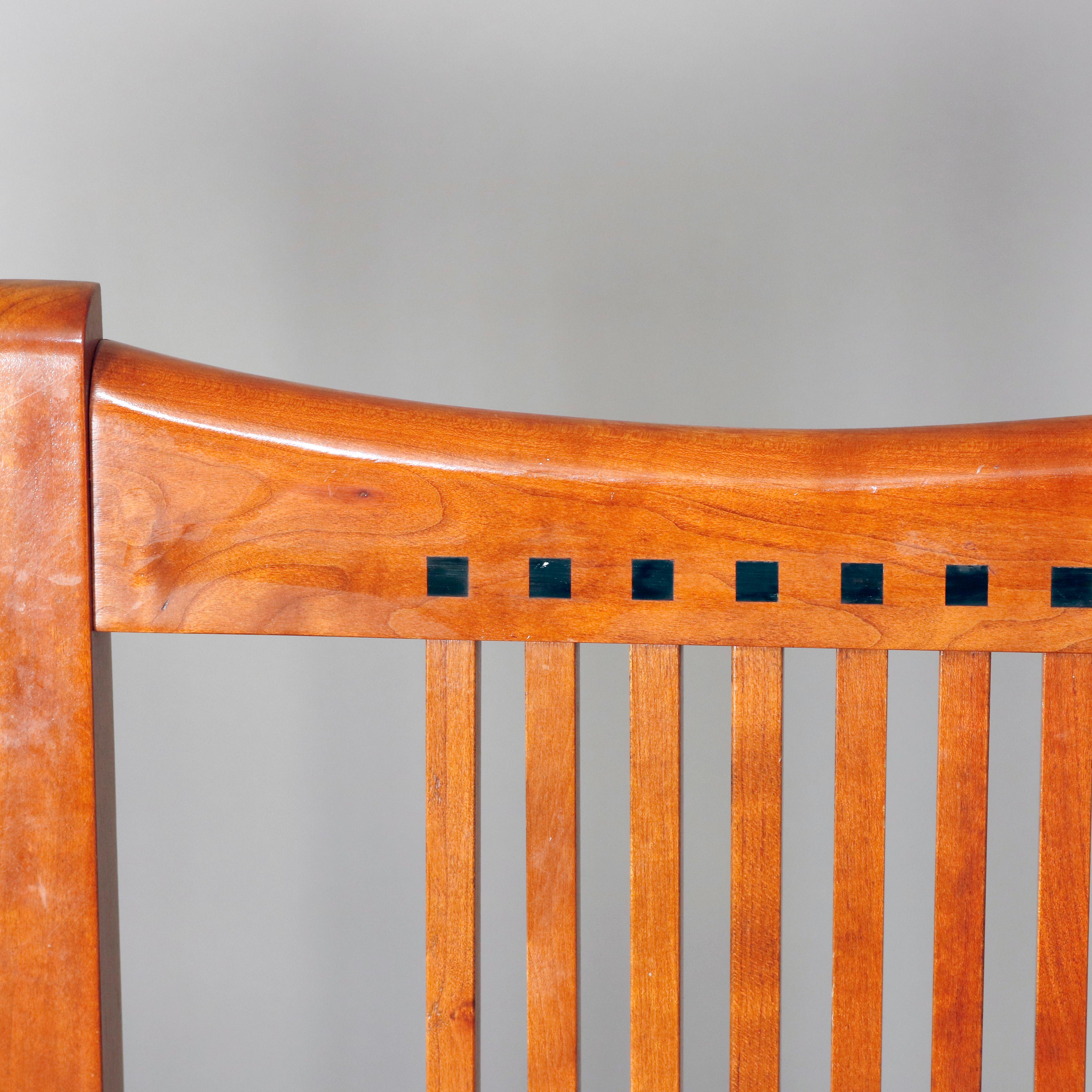 American Frank Lloyd Wright School Arts & Crafts Style Cherry Dining Chairs by Stickley