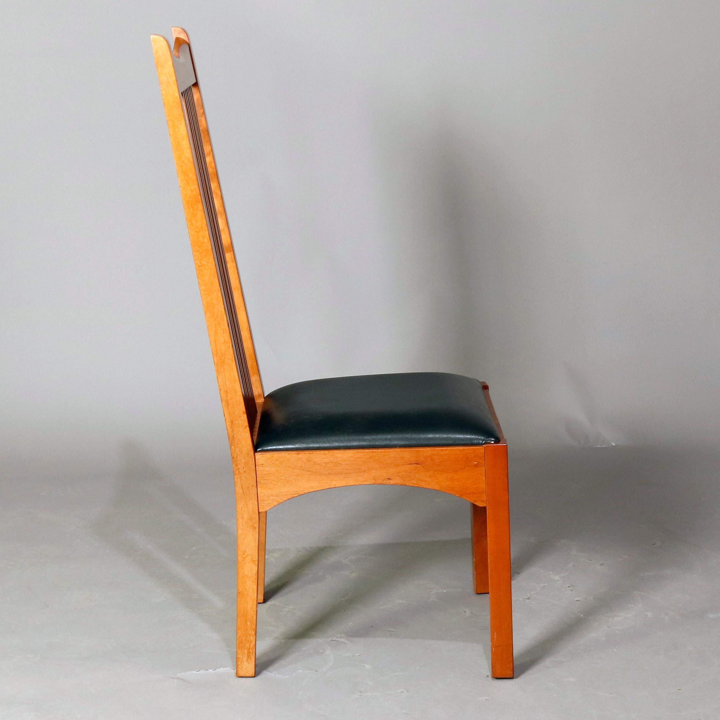 Frank Lloyd Wright School Arts & Crafts Style Cherry Dining Chairs by Stickley In Good Condition In Big Flats, NY