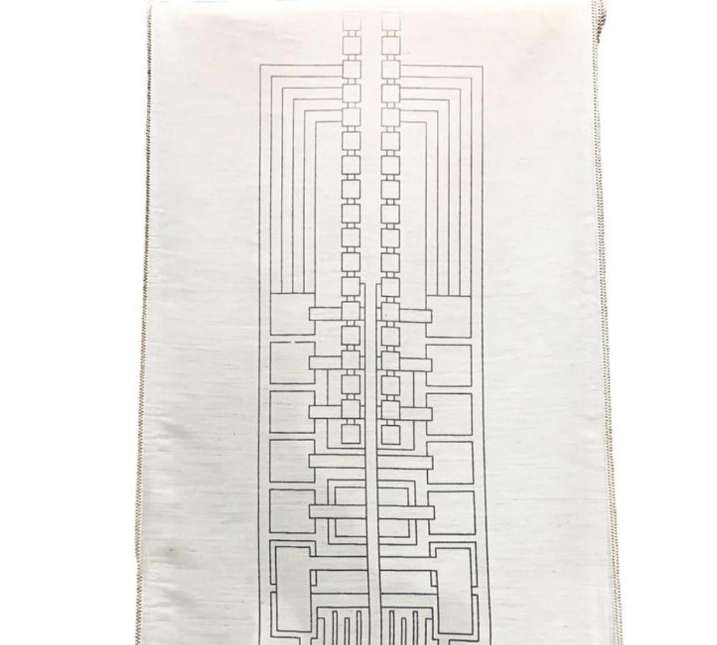 Frank Lloyd Wright Schumacher Sheer Textile Oversized Sample Reference, 1986 For Sale 1