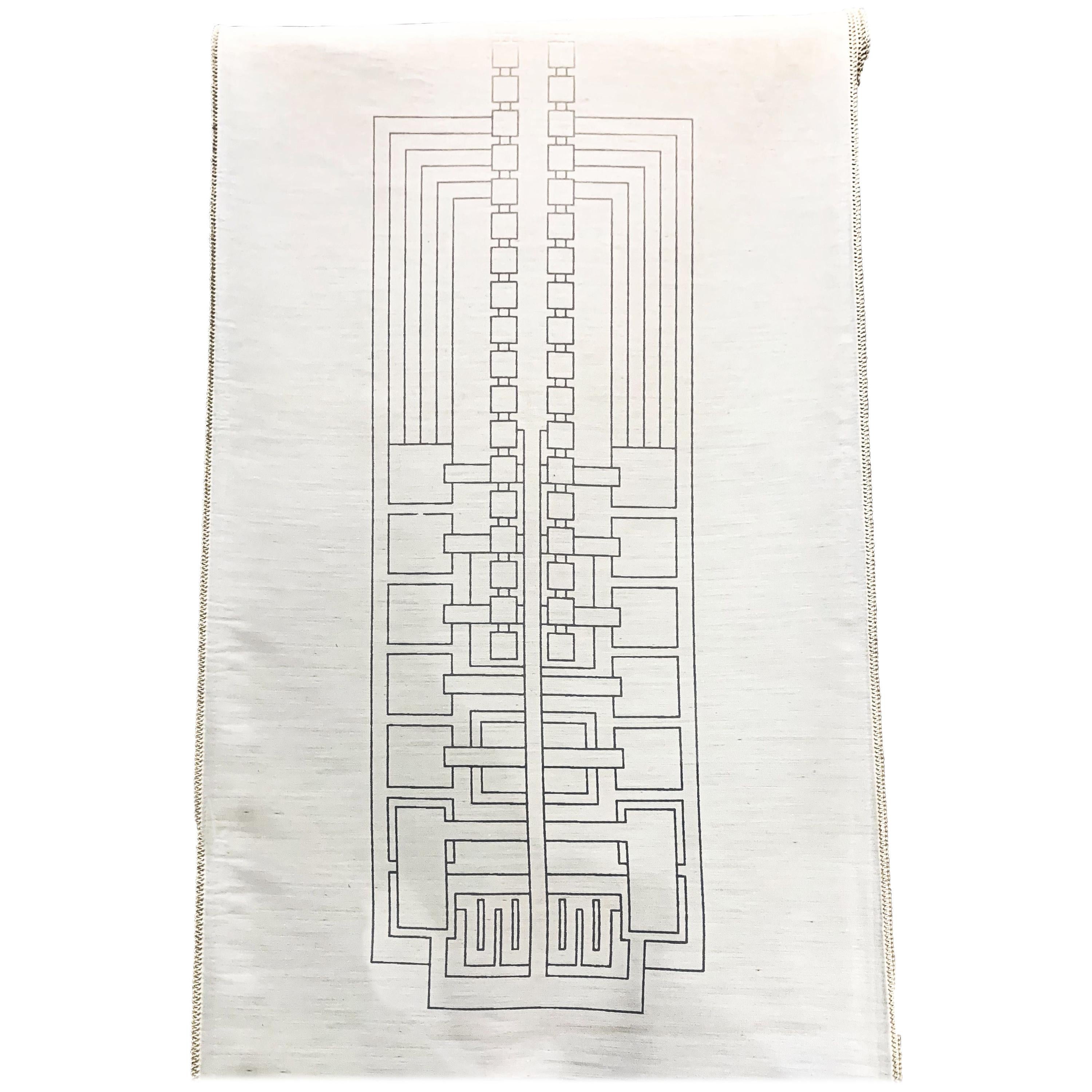 Frank Lloyd Wright Schumacher Sheer Textile Oversized Sample Reference, 1986