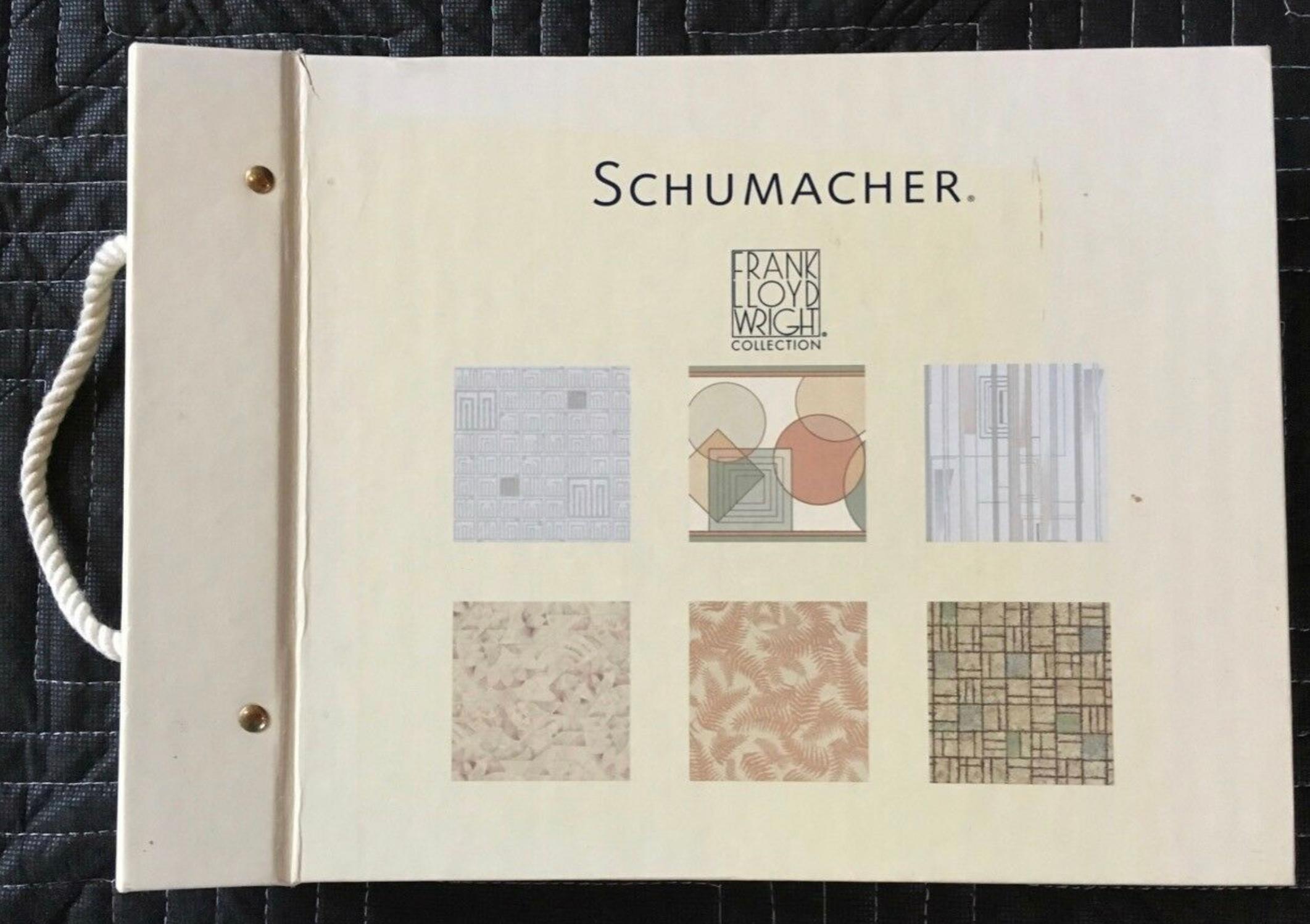 Frank Lloyd Wright Schumacher wallcovering books catalogue reference 1986-1999 - ‘Prints inspired by nature’
Anyone with an ounce of interest in architecture knows Frank Lloyd Wright; ask someone to name a few of his projects, and you'll likely hear
