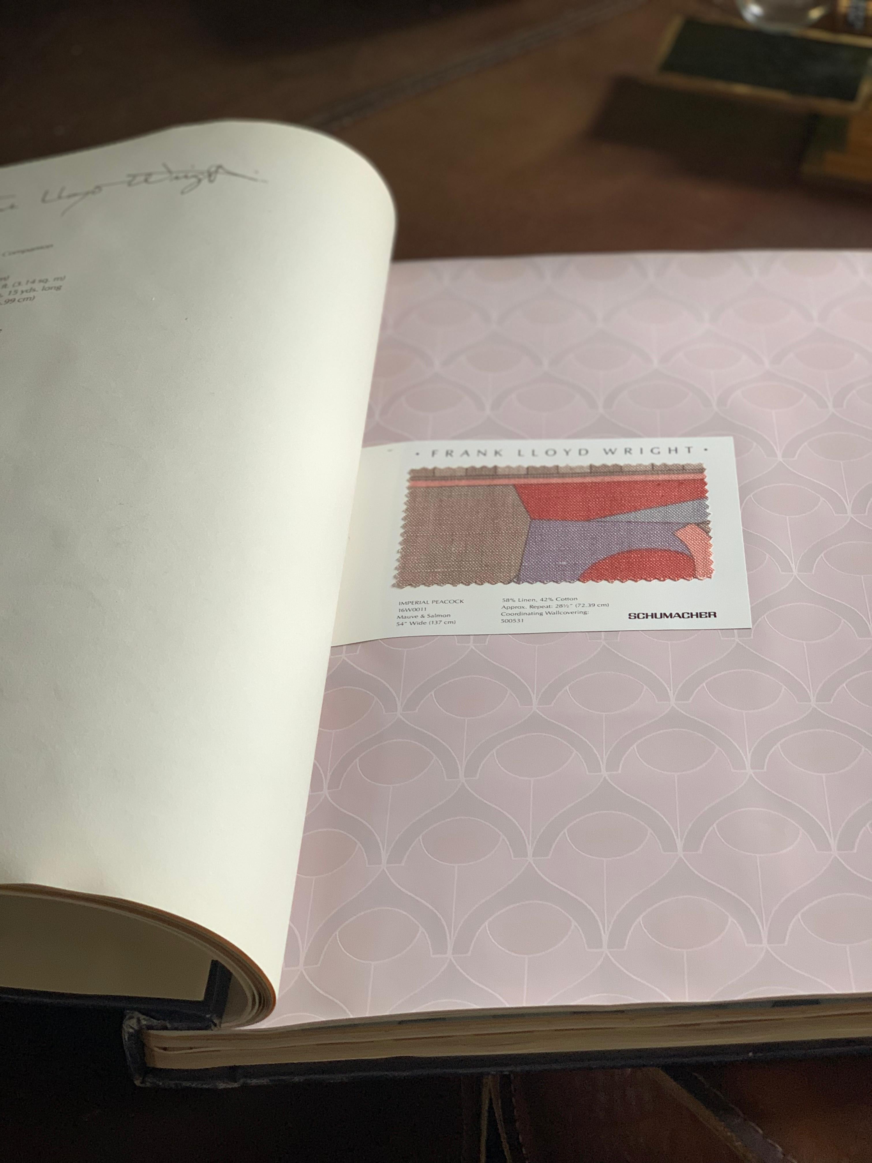Frank Lloyd Wright Schumacher Wallcovering Fabric Book Catalogue Reference, 1986 In Good Condition In Brooklyn, NY