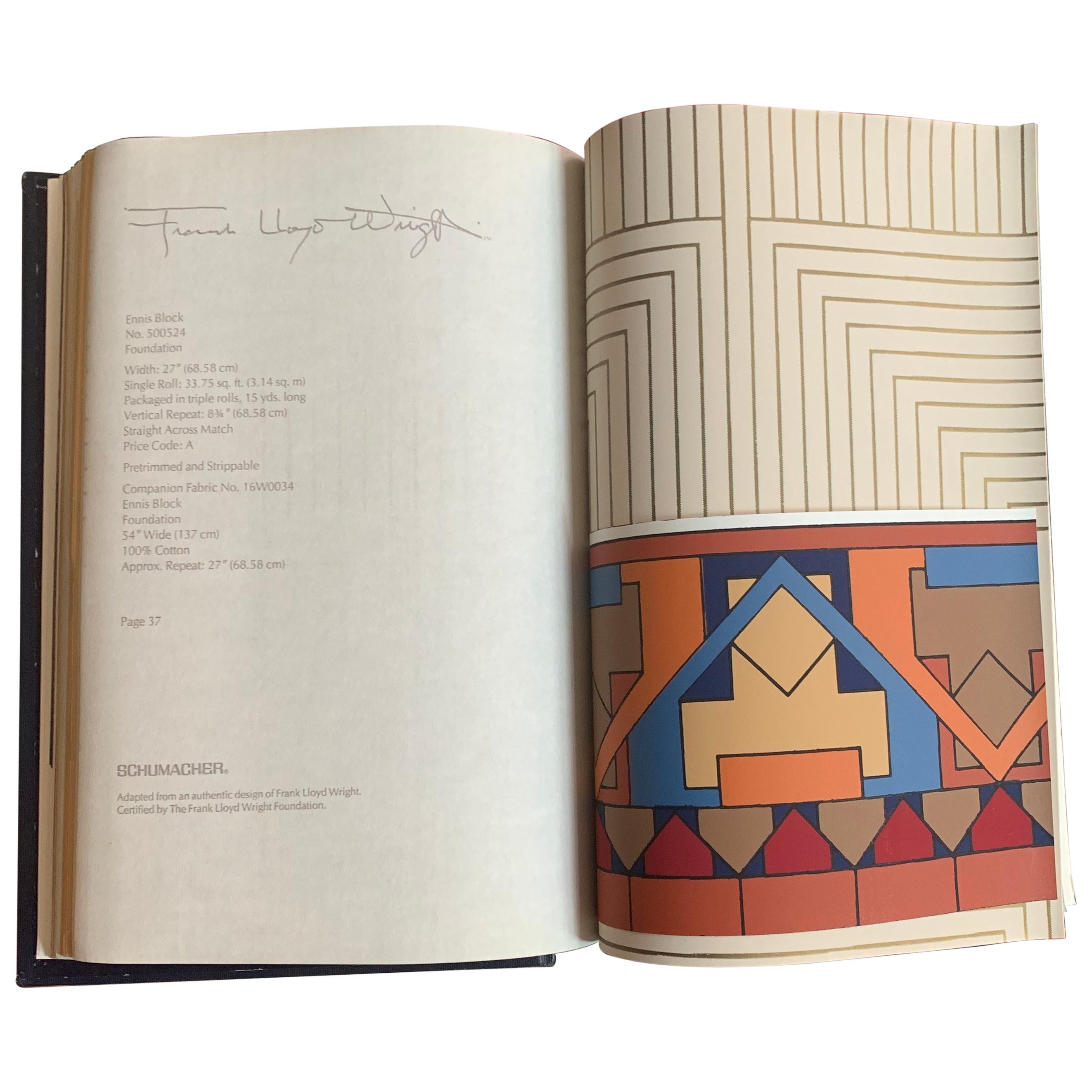 Frank Lloyd Wright Schumacher Wallcoverings Catalogue Reference Book 1986