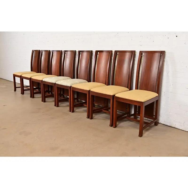 Frank Lloyd Wright Sculpted Mahogany Side Chairs or Dining Chairs, Pair For Sale 5