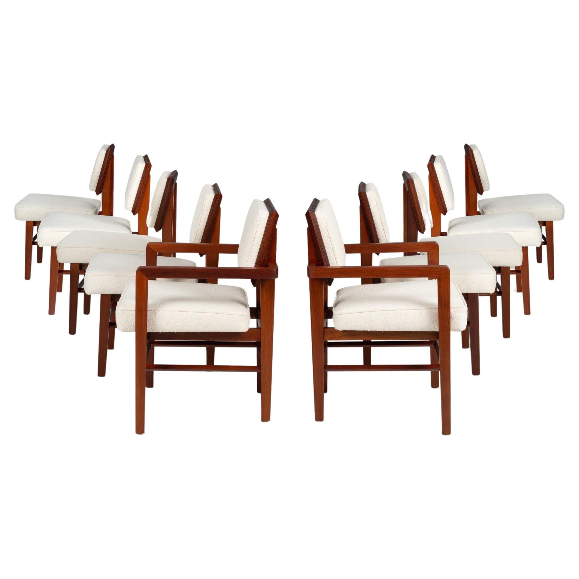 Frank Lloyd Wright, Set of Ten Taliesin Dining Chairs ,1955