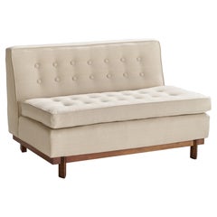 Frank Lloyd Wright, Settee, Fabric, Mahogany, USA, 1956