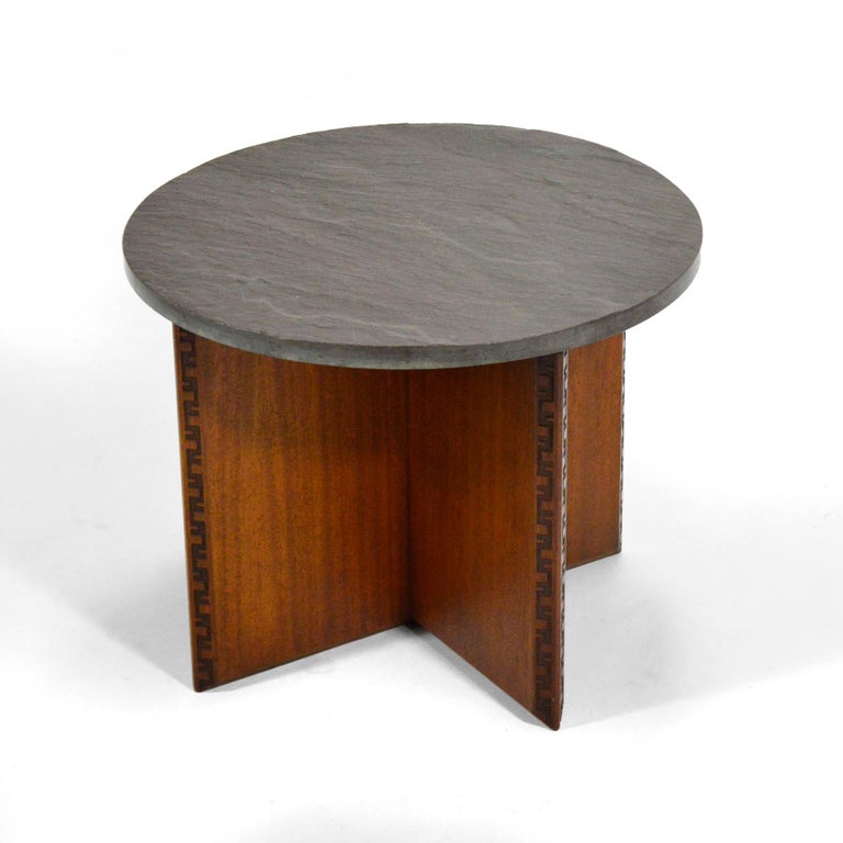 Frank Lloyd Wright Side Table with Slate Top at 1stDibs