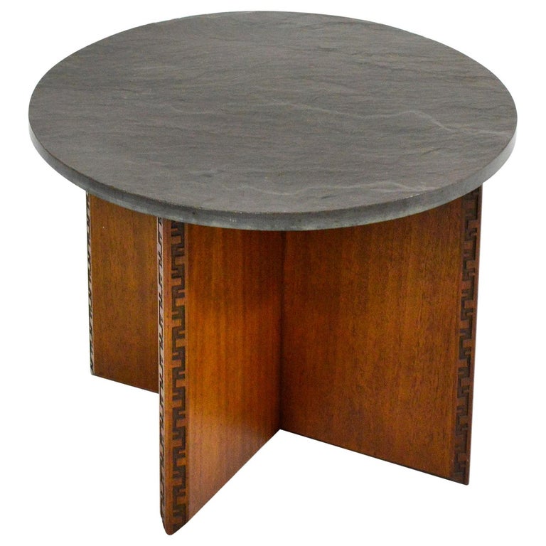 Frank Lloyd Wright Side Table with Slate Top at 1stDibs