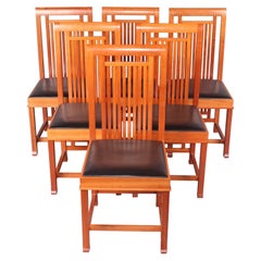 Frank Lloyd Wright Six Chairs Cassina Set