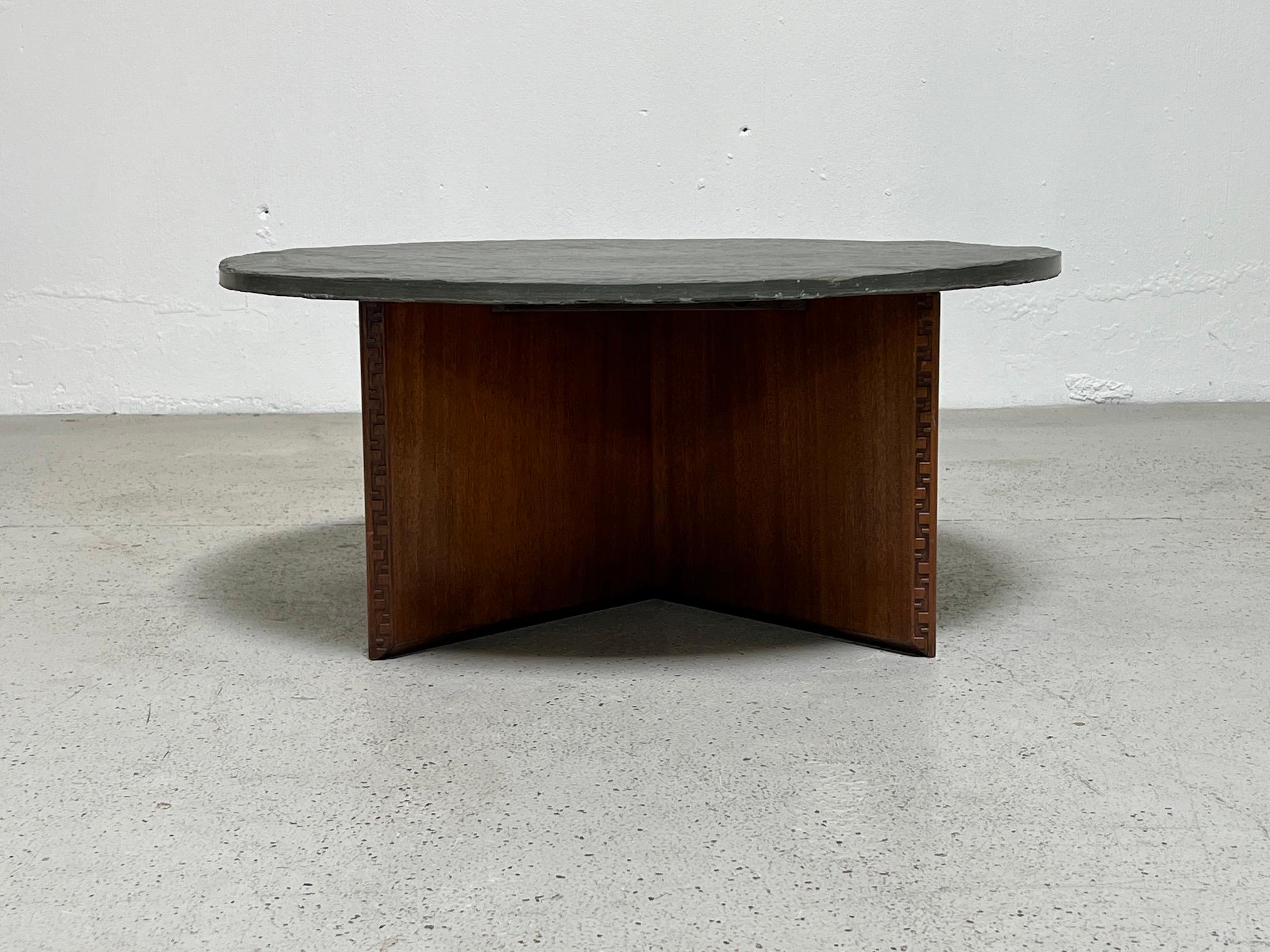 Frank Lloyd Wright Slate Top 'Taliesin' Coffee Table In Good Condition In Dallas, TX