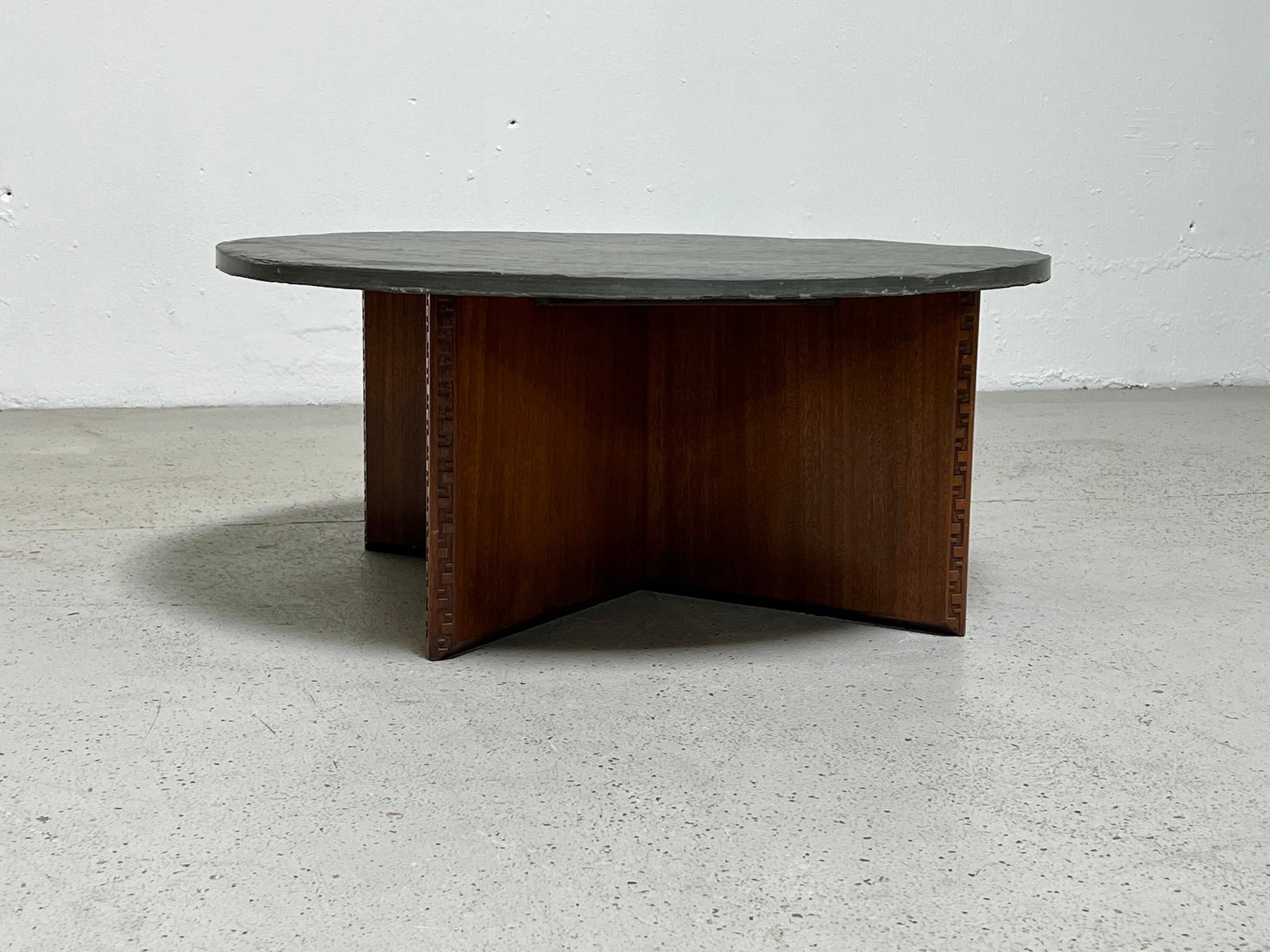 Mid-20th Century Frank Lloyd Wright Slate Top 'Taliesin' Coffee Table
