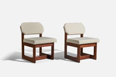 Frank Lloyd Wright, Slipper Chairs, Mahogany, Fabric, Heritage Henredon, c. 1955