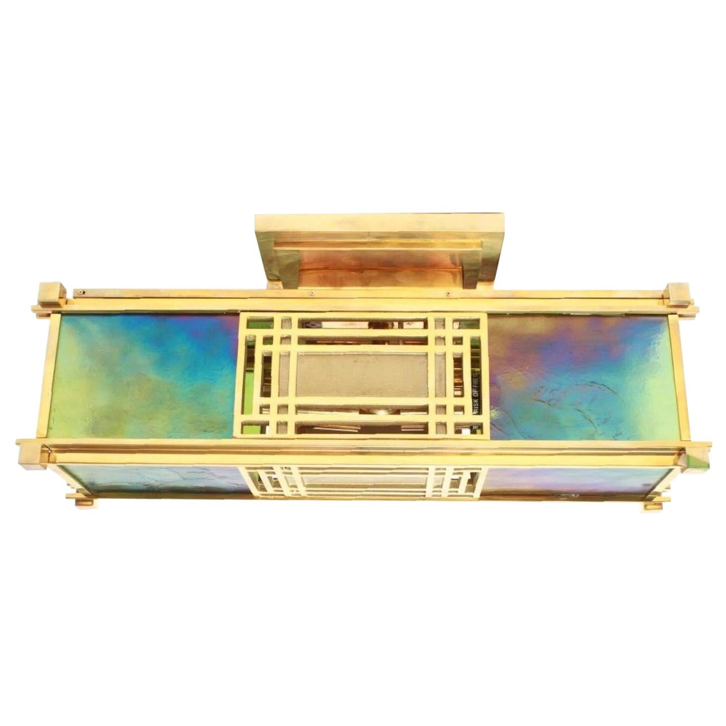 Frank Lloyd Wright Stained Glass Sumac B2322 Yamagiwa Flush Wall Light Fixture